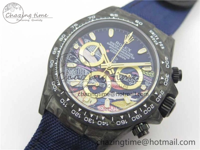Daytona DIW Carbon V2 WWF Best Edition Dark Blue Dial On Dark Blue Nylon Strap A FastDry 3109