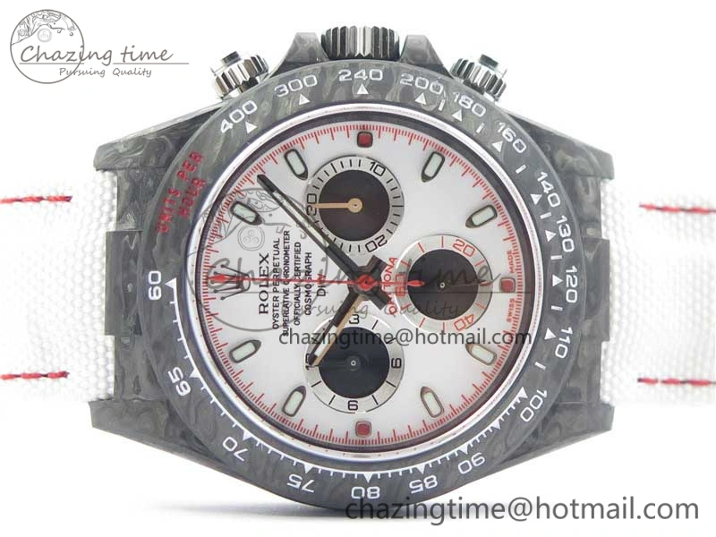 Daytona DIW Carbon V2 WWF Best Edition White Dial On White Nylon Strap A Chic 3108