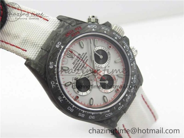 Daytona DIW Carbon V2 WWF Best Edition White Dial On White Nylon Strap A Chic 3108