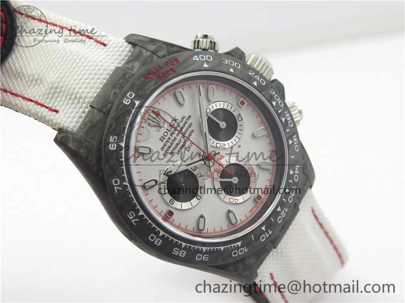 Daytona DIW Carbon V2 WWF Best Edition White Dial On White Nylon Strap A Chic 3108
