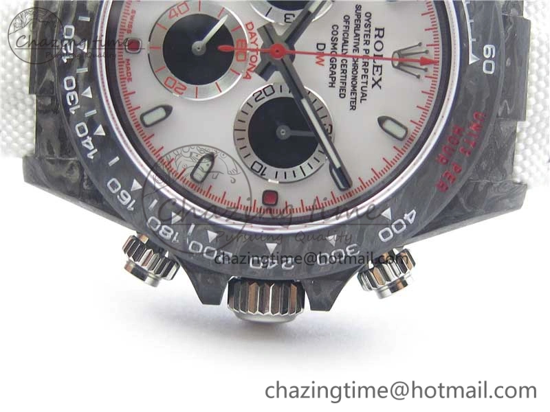 Daytona DIW Carbon V2 WWF Best Edition White Dial On White Nylon Strap A Chic 3108