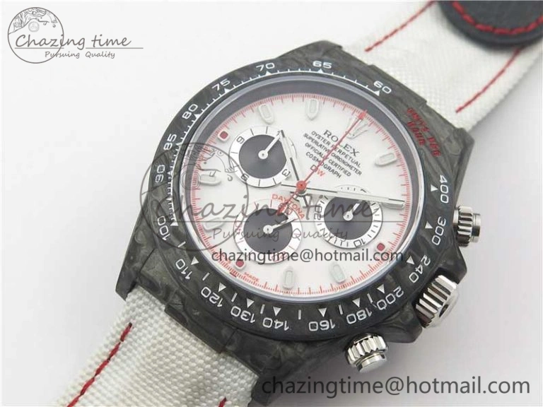 Daytona DIW Carbon V2 WWF Best Edition White Dial On White Nylon Strap A Chic 3108