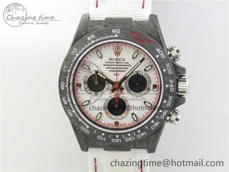 Daytona DIW Carbon V2 WWF Best Edition White Dial On White Nylon Strap A Chic 3108