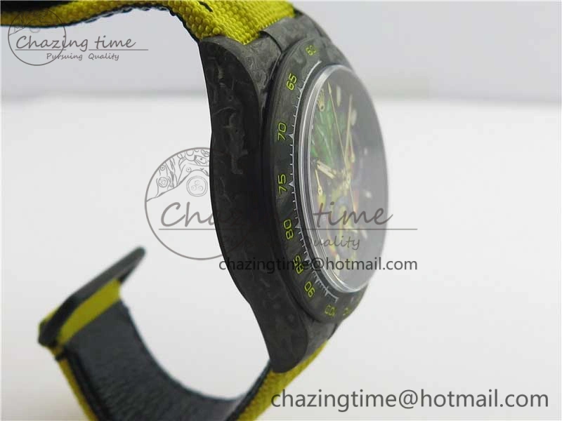 Comfortable Daytona DIW Carbon V2 WWF Best Edition Yellow Skull Dial On Yellow Nylon Strap A 3112