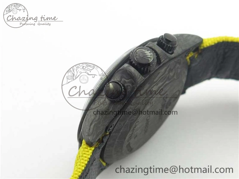 Comfortable Daytona DIW Carbon V2 WWF Best Edition Yellow Skull Dial On Yellow Nylon Strap A 3112
