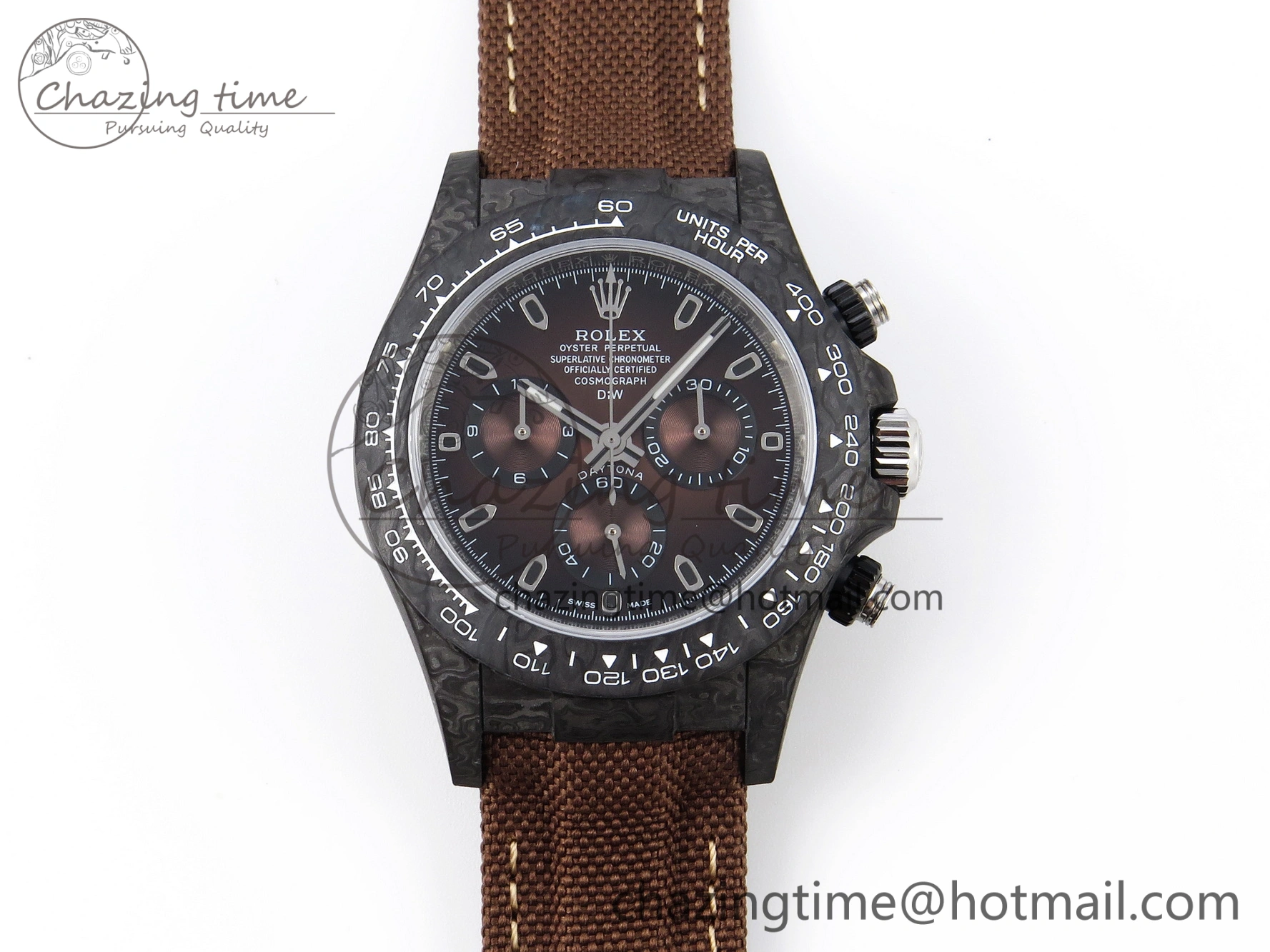 Casual Daytona DIW Carbon SS Case and Bezel DIWF Edition Brown Dial on Brown Nylon Strap A 1888