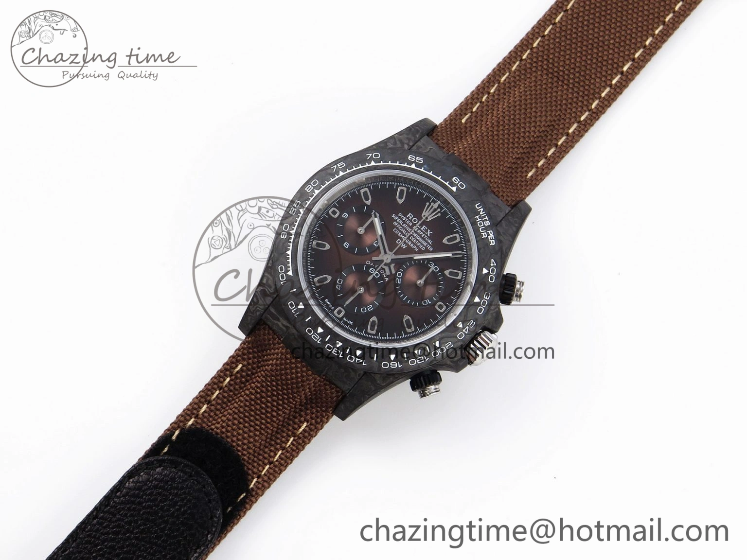 Casual Daytona DIW Carbon SS Case and Bezel DIWF Edition Brown Dial on Brown Nylon Strap A 1888