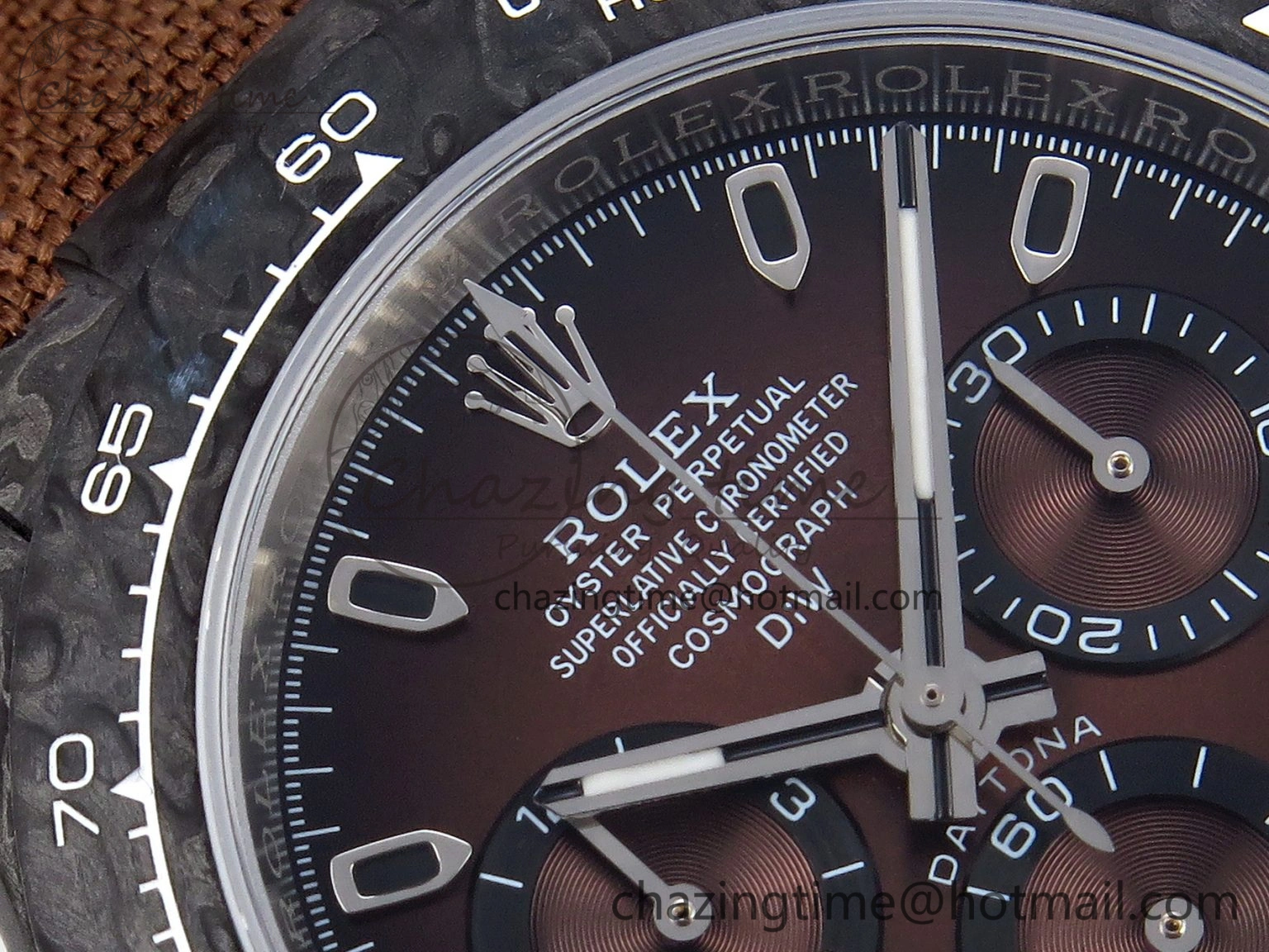 Casual Daytona DIW Carbon SS Case and Bezel DIWF Edition Brown Dial on Brown Nylon Strap A 1888