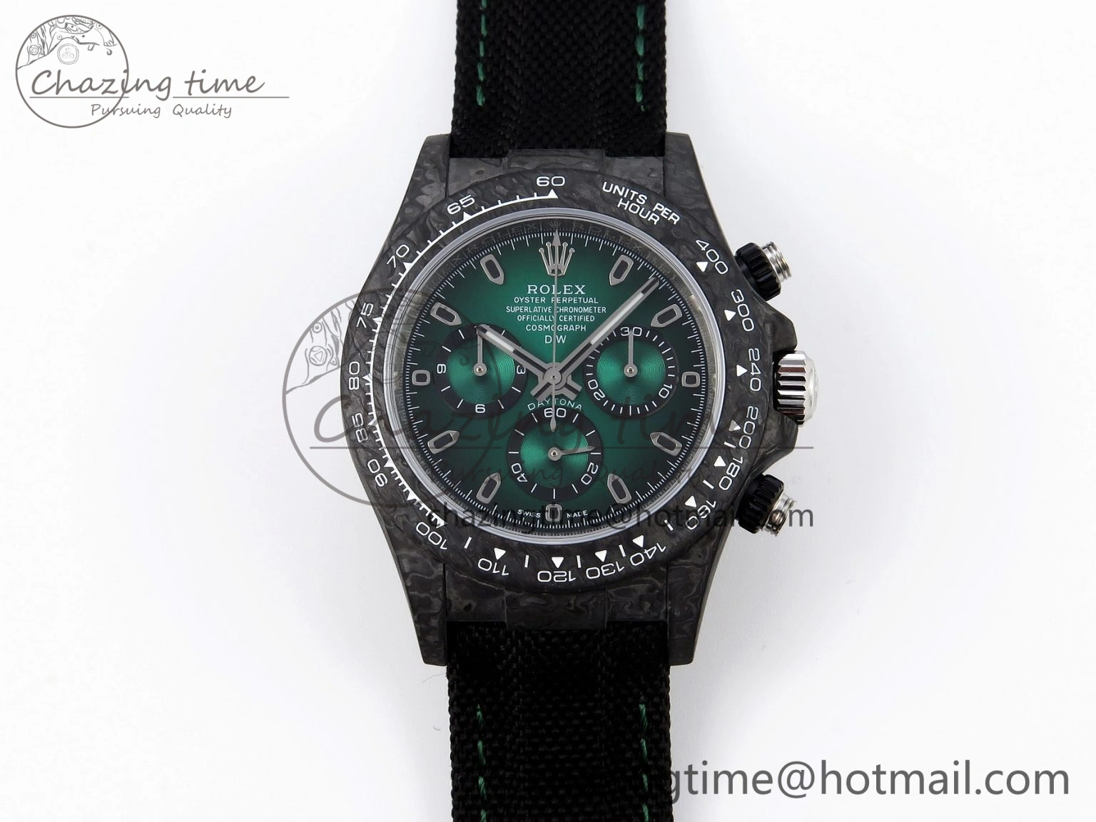 Daytona DIW Carbon SS Case and Bezel DIWF Edition Green Dial on Black Nylon Strap A ZeroBulk 1887
