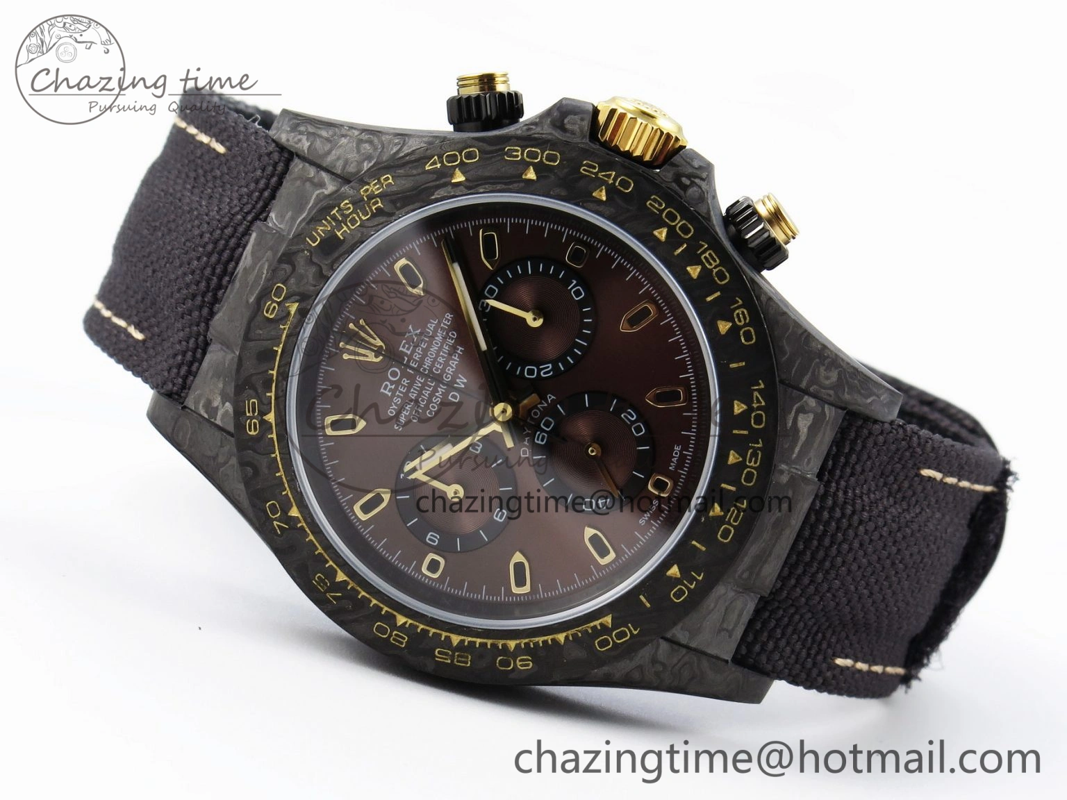 Supportive Daytona DIW Carbon YG Case and Bezel DIWF Edition Brown Dial on Black Nylon Strap A 1880