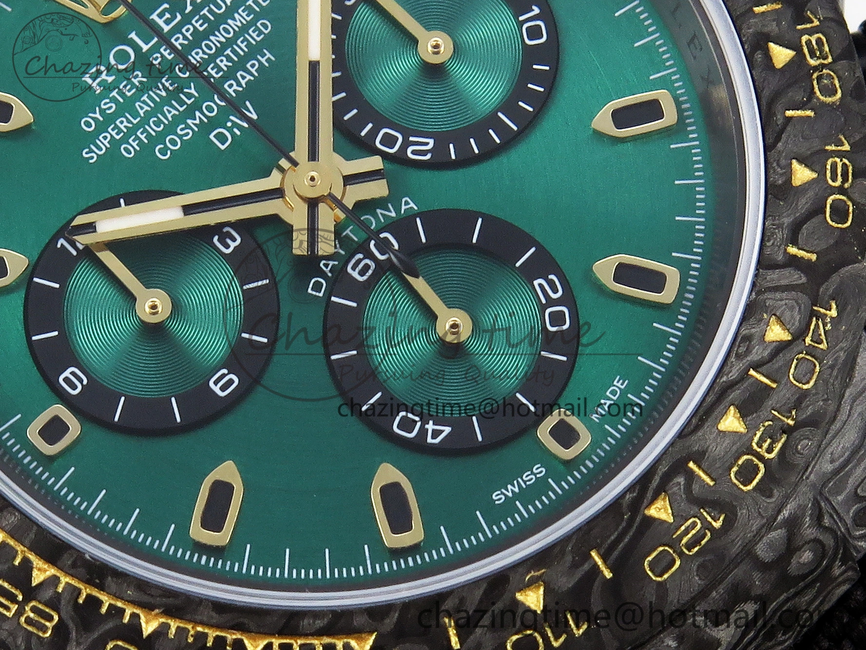 Comfortable Daytona DIW Carbon YG Case and Bezel DIWF Edition Green Dial on Black Nylon Strap A 1883