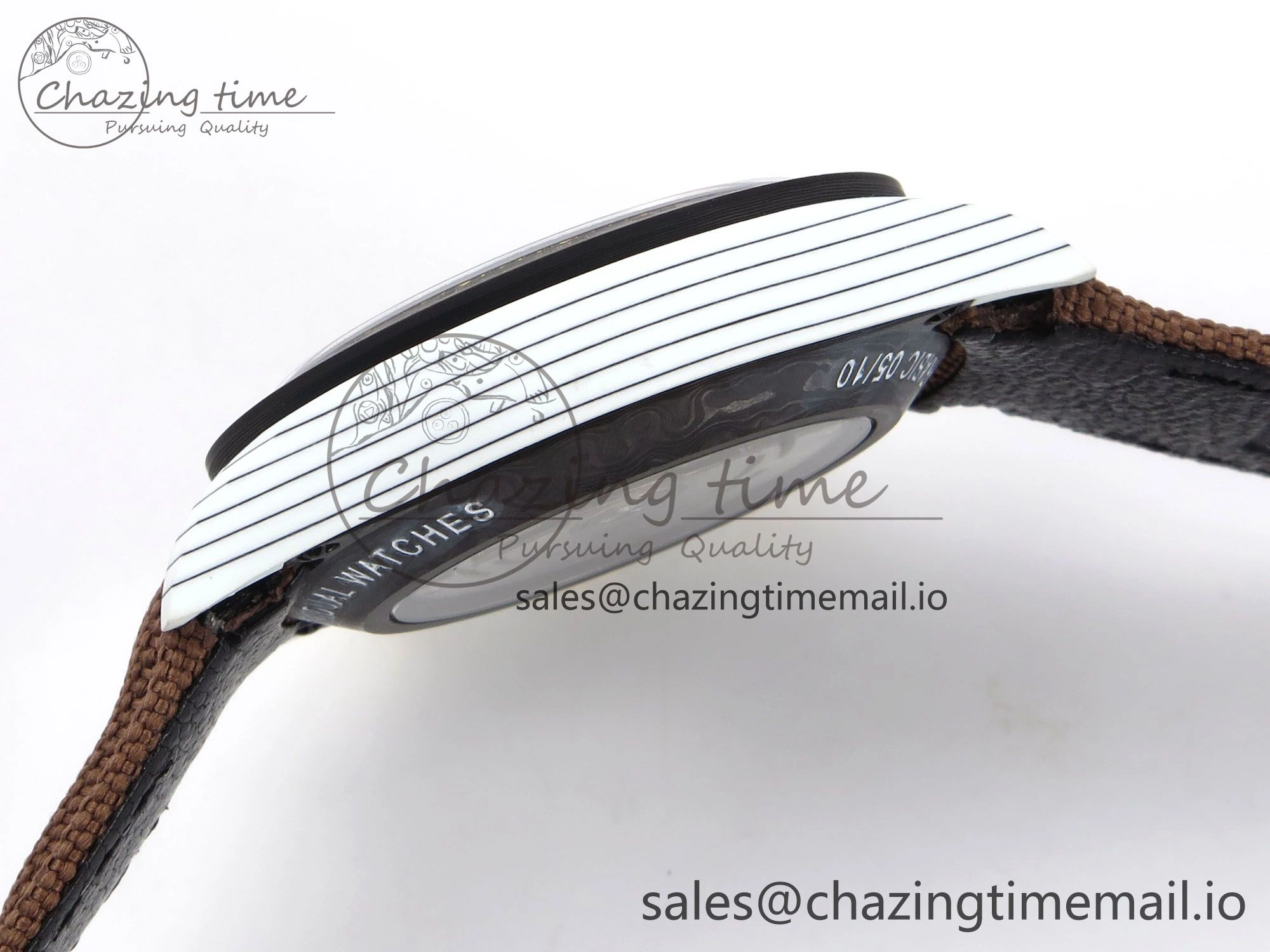 Daytona DIW “DESERT EAGLE”  White Carbon DIWF 1:1 Best Edition Cream Brown Dial on Brown Nylon Strap SH SportInspired 1074