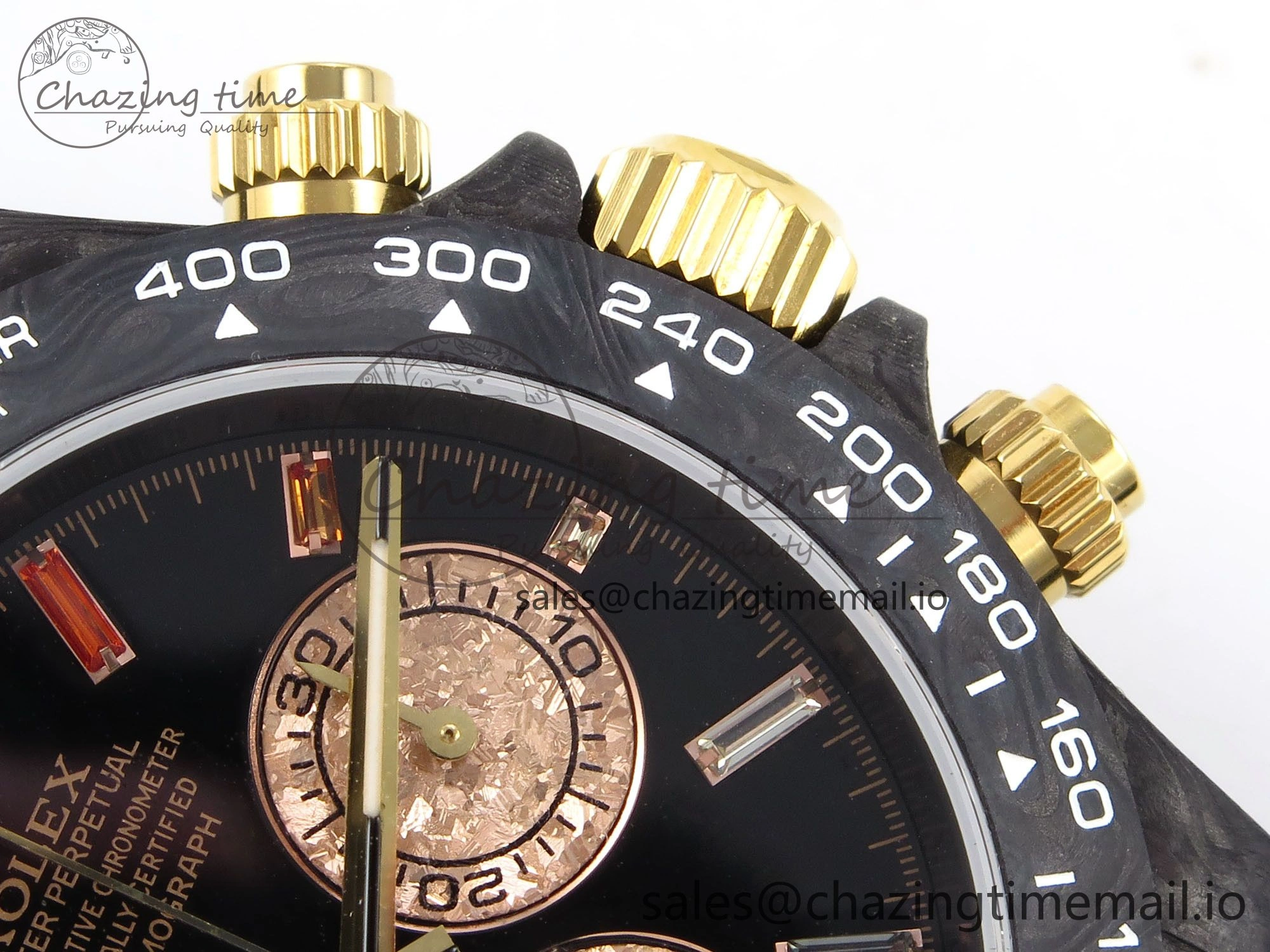 Daytona DIW Gray Carbon N6F Best Edition Black RG Rainbow Dial on Black Nylon Strap SA Sleek 1187