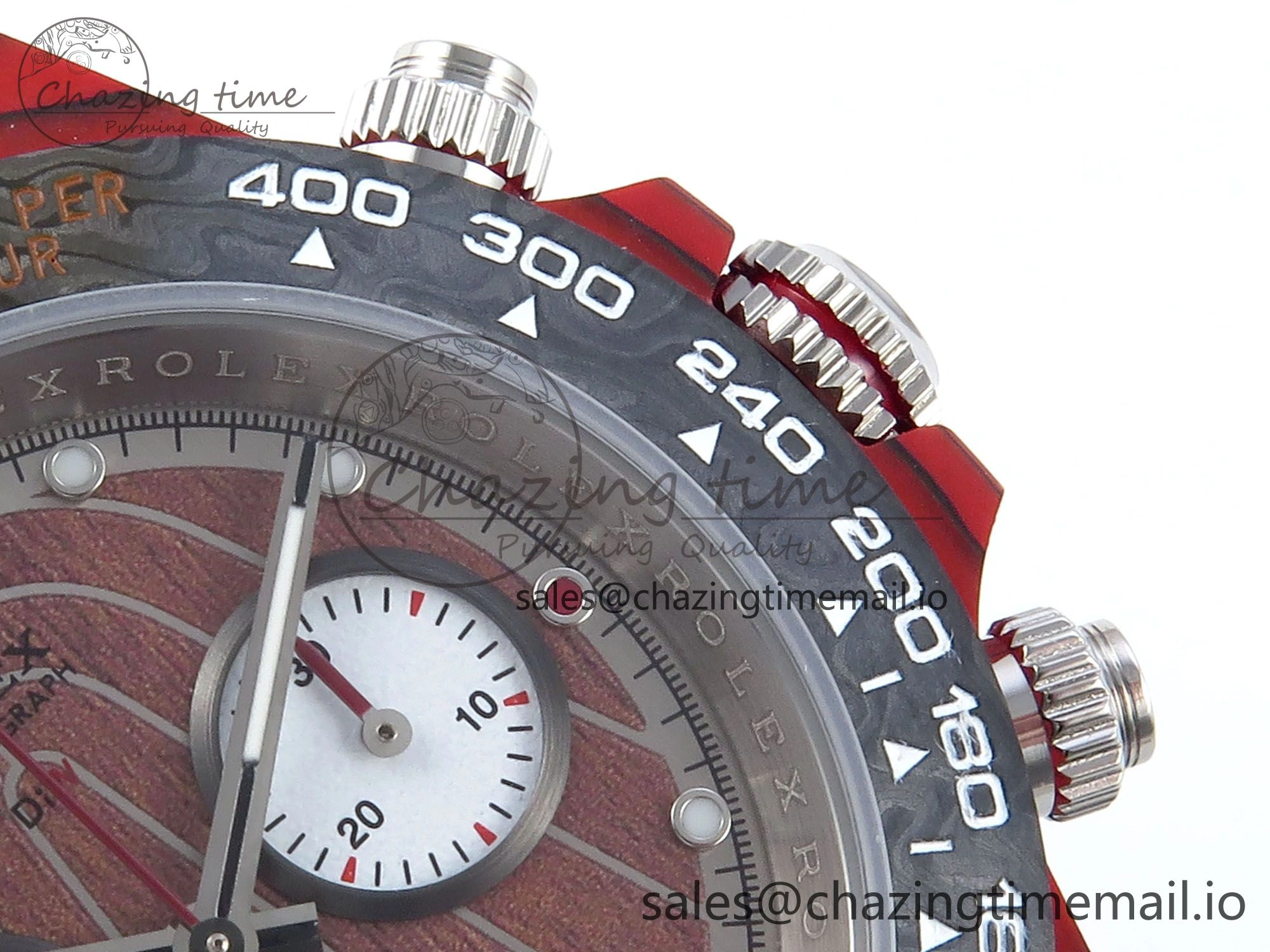 Daytona DIW Red Carbon DIWF Best Edition Brown White Dial on Brown Leather Strap DD Snug 459