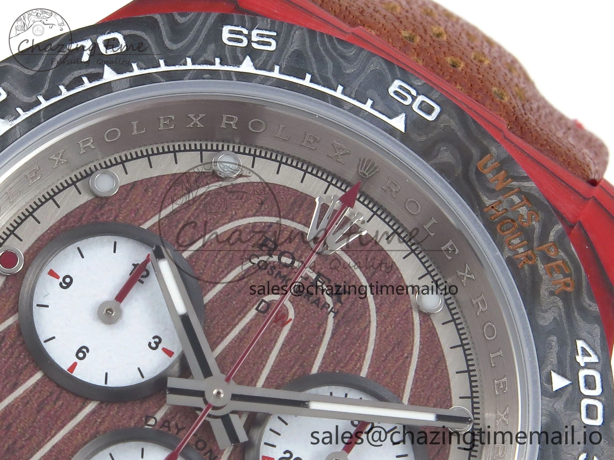 Daytona DIW Red Carbon DIWF Best Edition Brown White Dial on Brown Leather Strap DD Snug 459