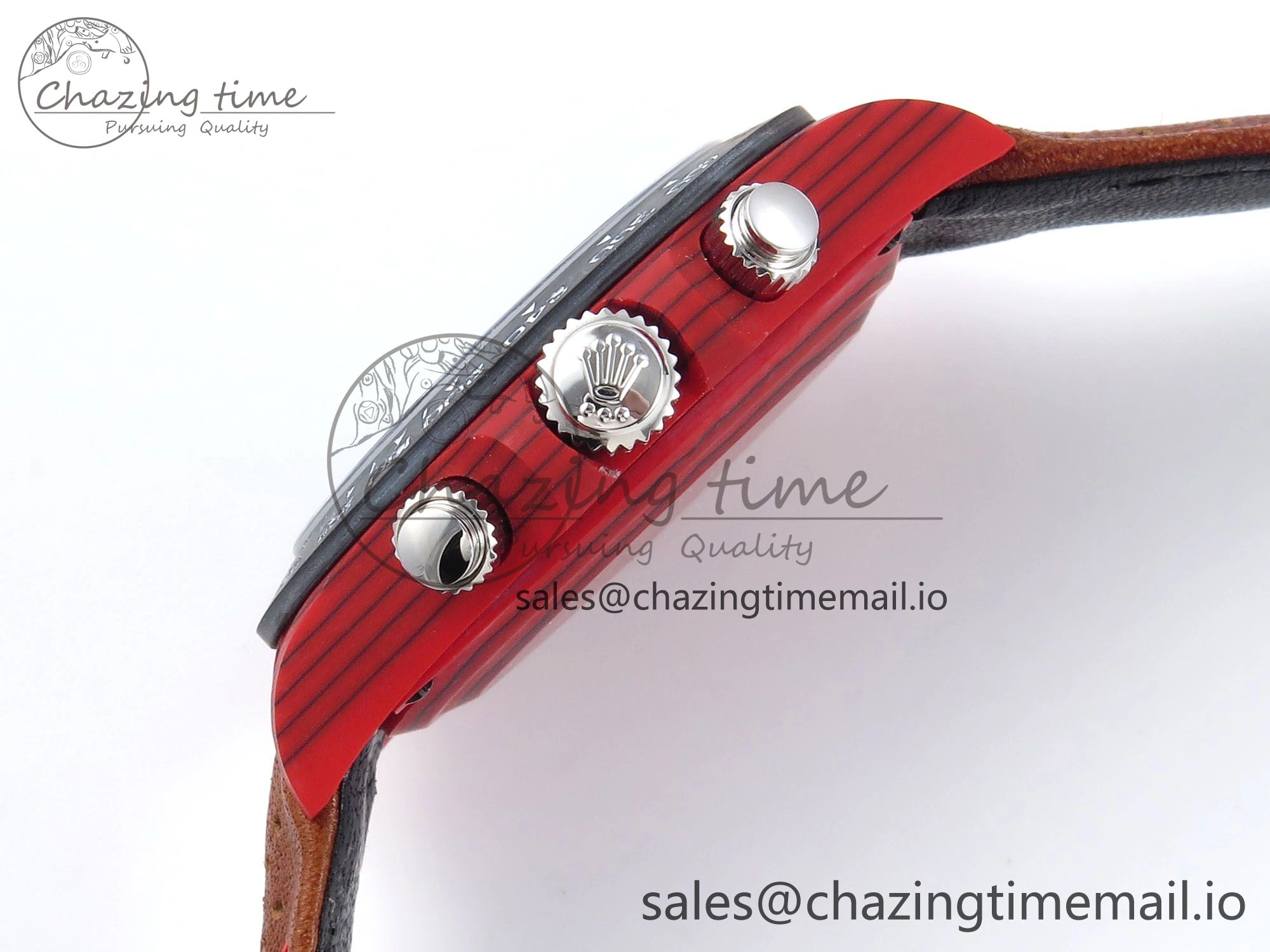 Daytona DIW Red Carbon DIWF Best Edition Brown White Dial on Brown Leather Strap DD Snug 459