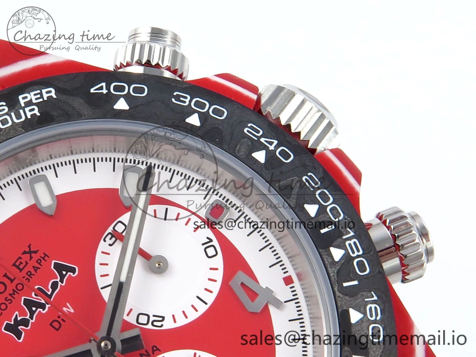Daytona DIW Red Carbon KALA DIWF Best Edition Red White Dial on Black Nylon Strap SH Bold 744