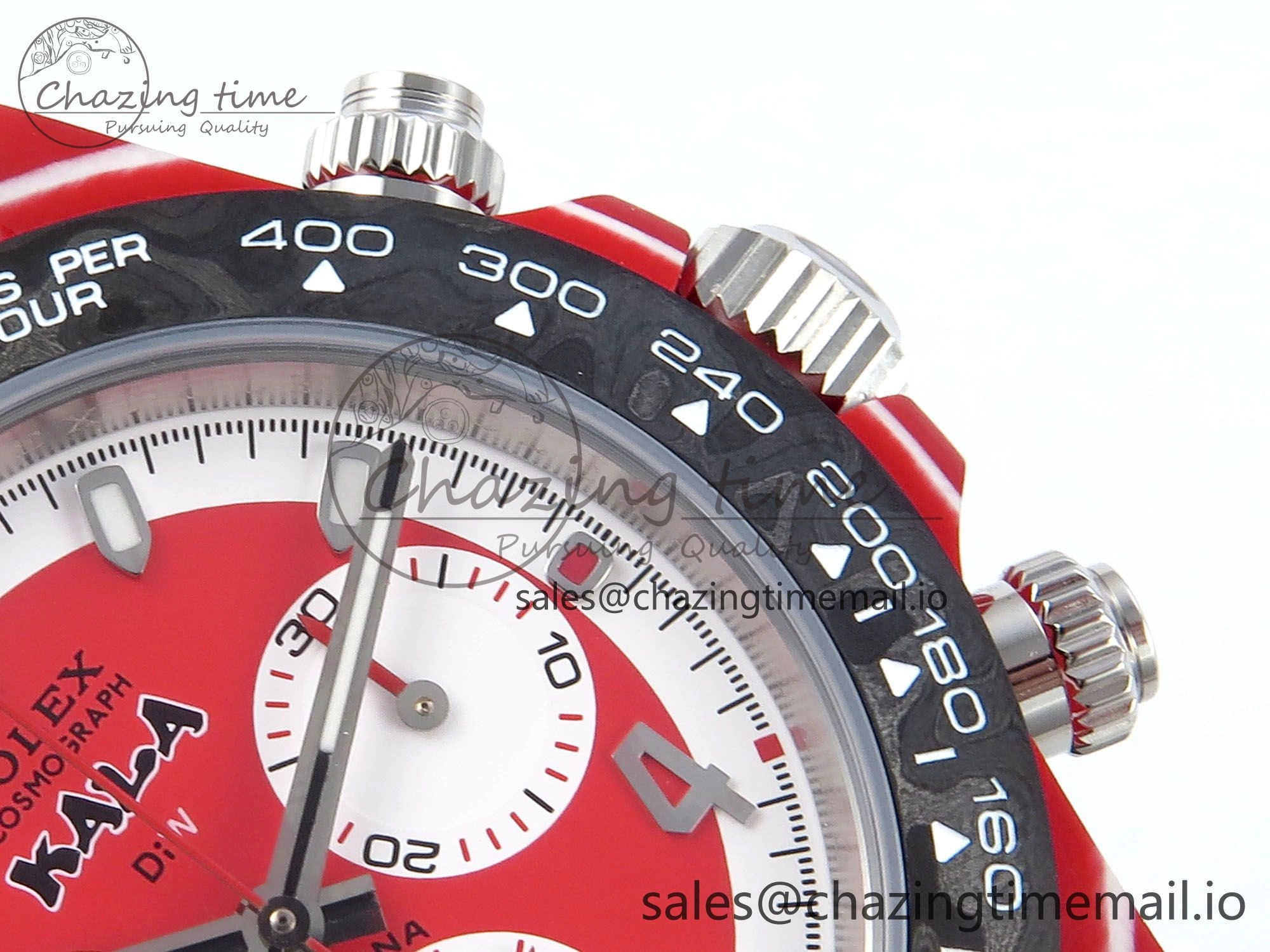 Daytona DIW Red Carbon KALA DIWF Best Edition Red White Dial on Black Nylon Strap SH Bold 744
