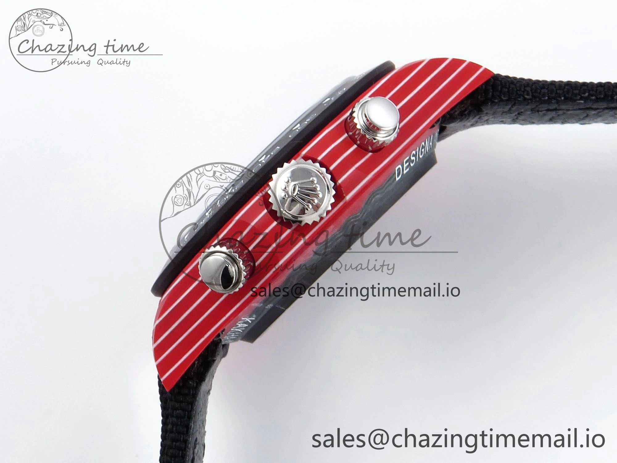 Daytona DIW Red Carbon KALA DIWF Best Edition Red White Dial on Black Nylon Strap SH Bold 744