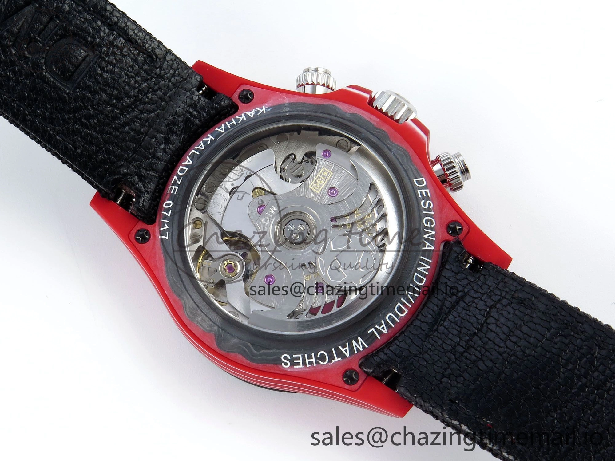 Daytona DIW Red Carbon KALA DIWF Best Edition Red White Dial on Black Nylon Strap SH Bold 744