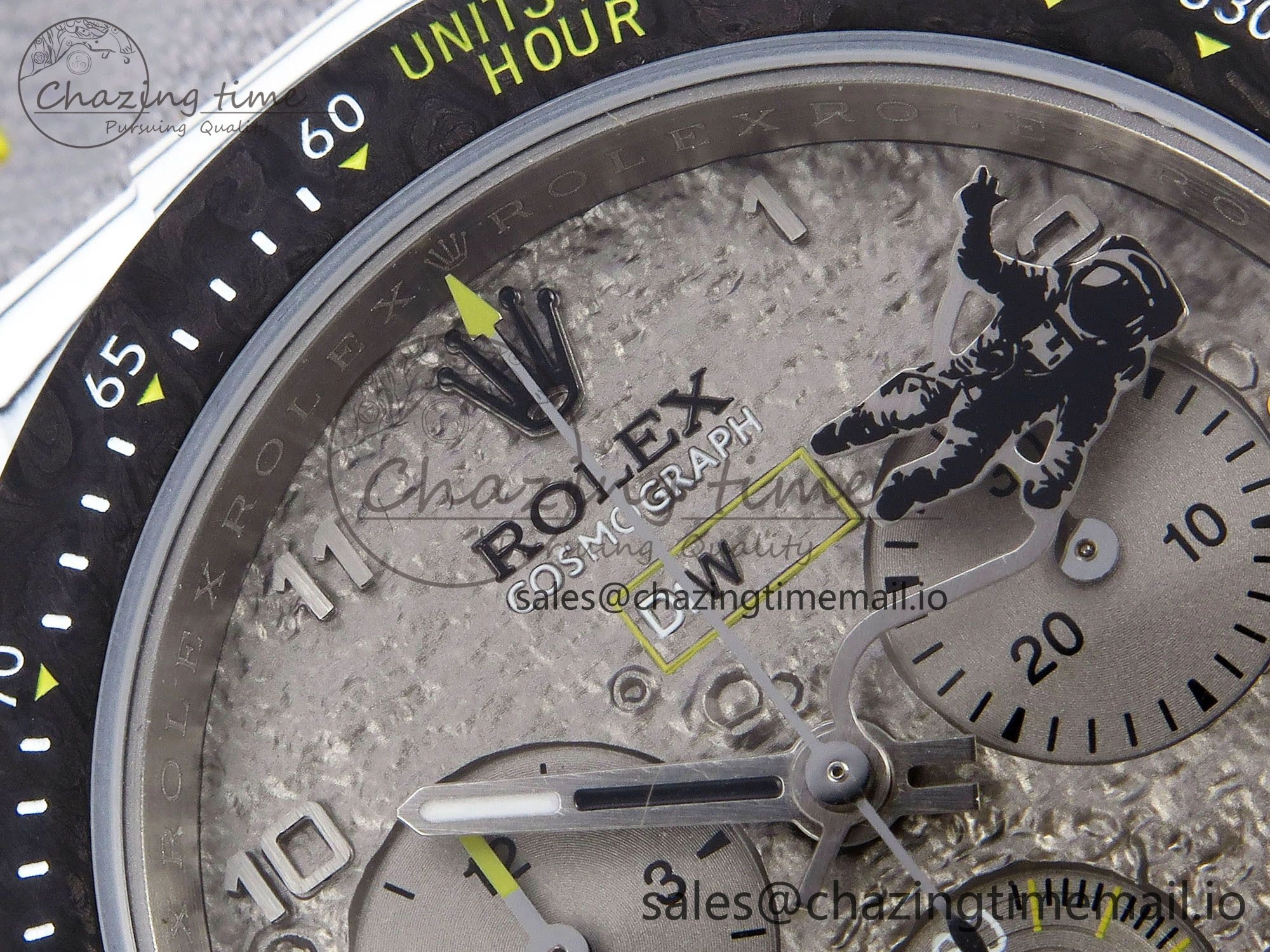 BestValue Daytona DIW Space Mission Gray Textured Dial on Gray Nylon Strap A4130 Clone 1279