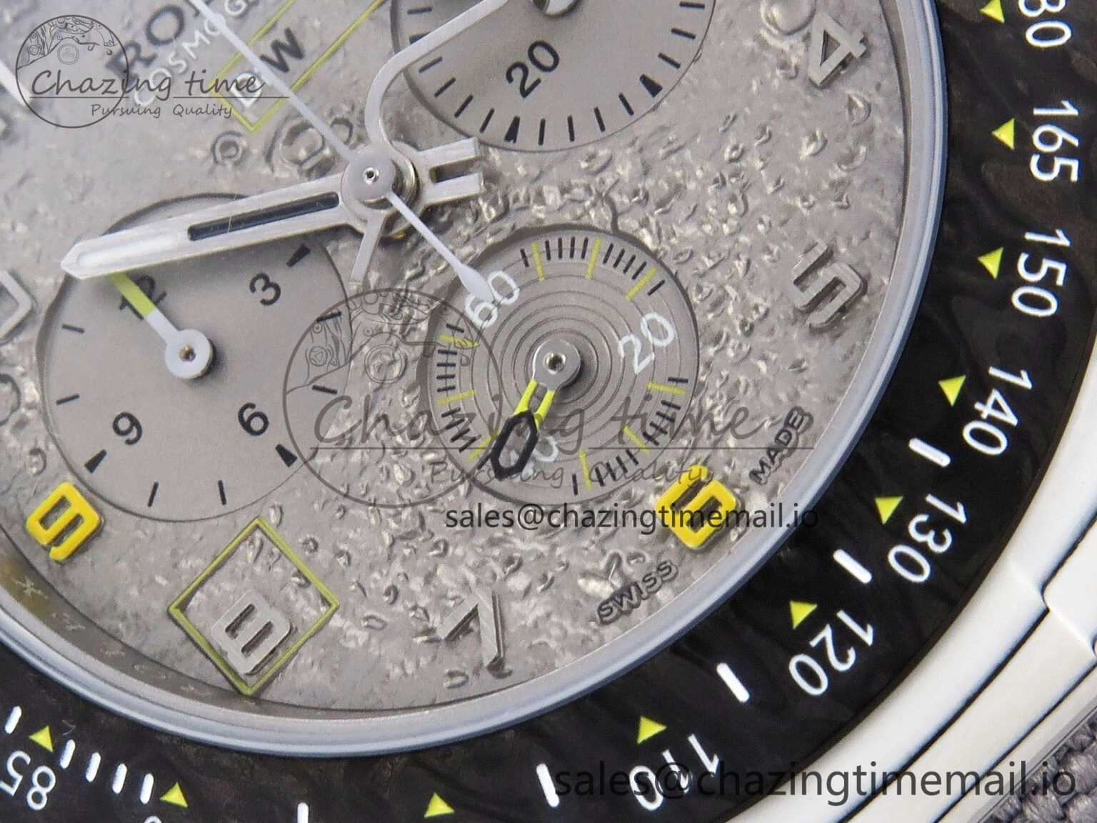 BestValue Daytona DIW Space Mission Gray Textured Dial on Gray Nylon Strap A4130 Clone 1279