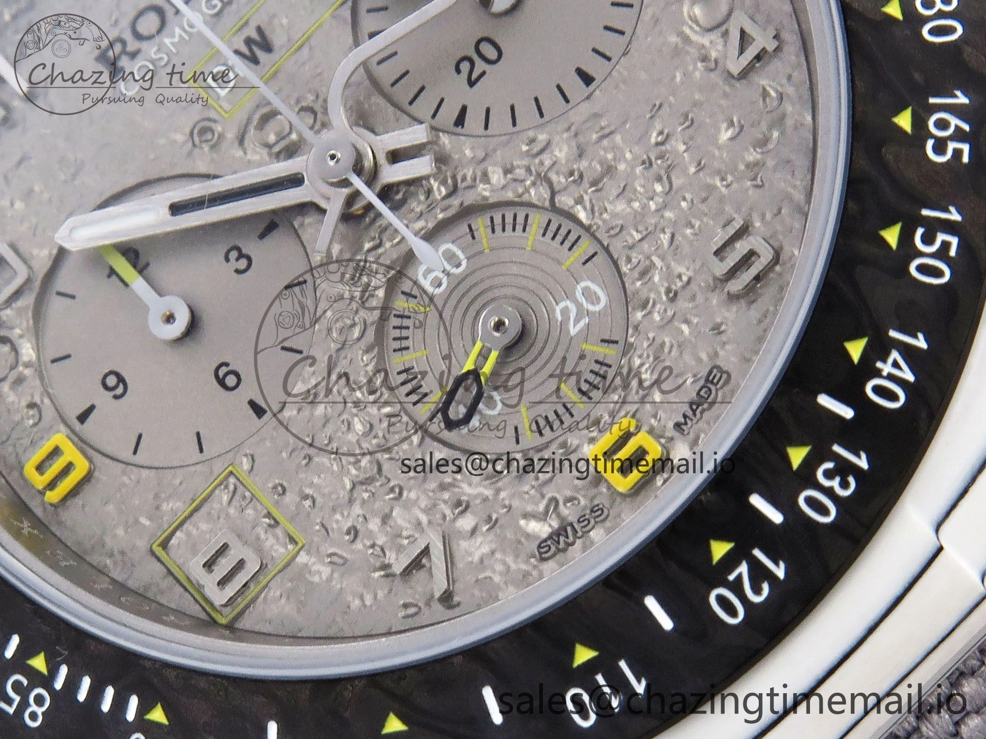 BestValue Daytona DIW Space Mission Gray Textured Dial on Gray Nylon Strap A4130 Clone 1279