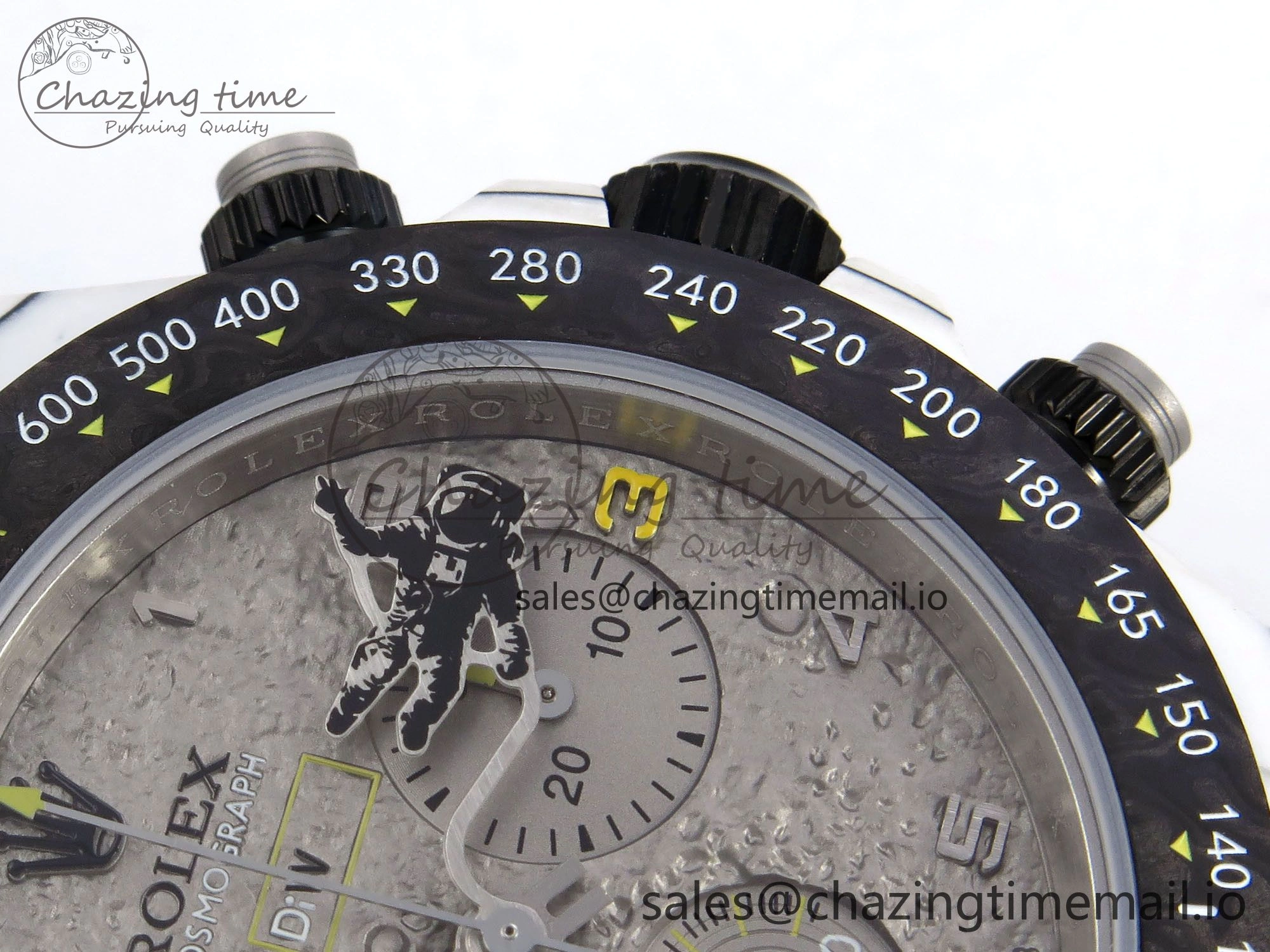 BestValue Daytona DIW Space Mission Gray Textured Dial on Gray Nylon Strap A4130 Clone 1279