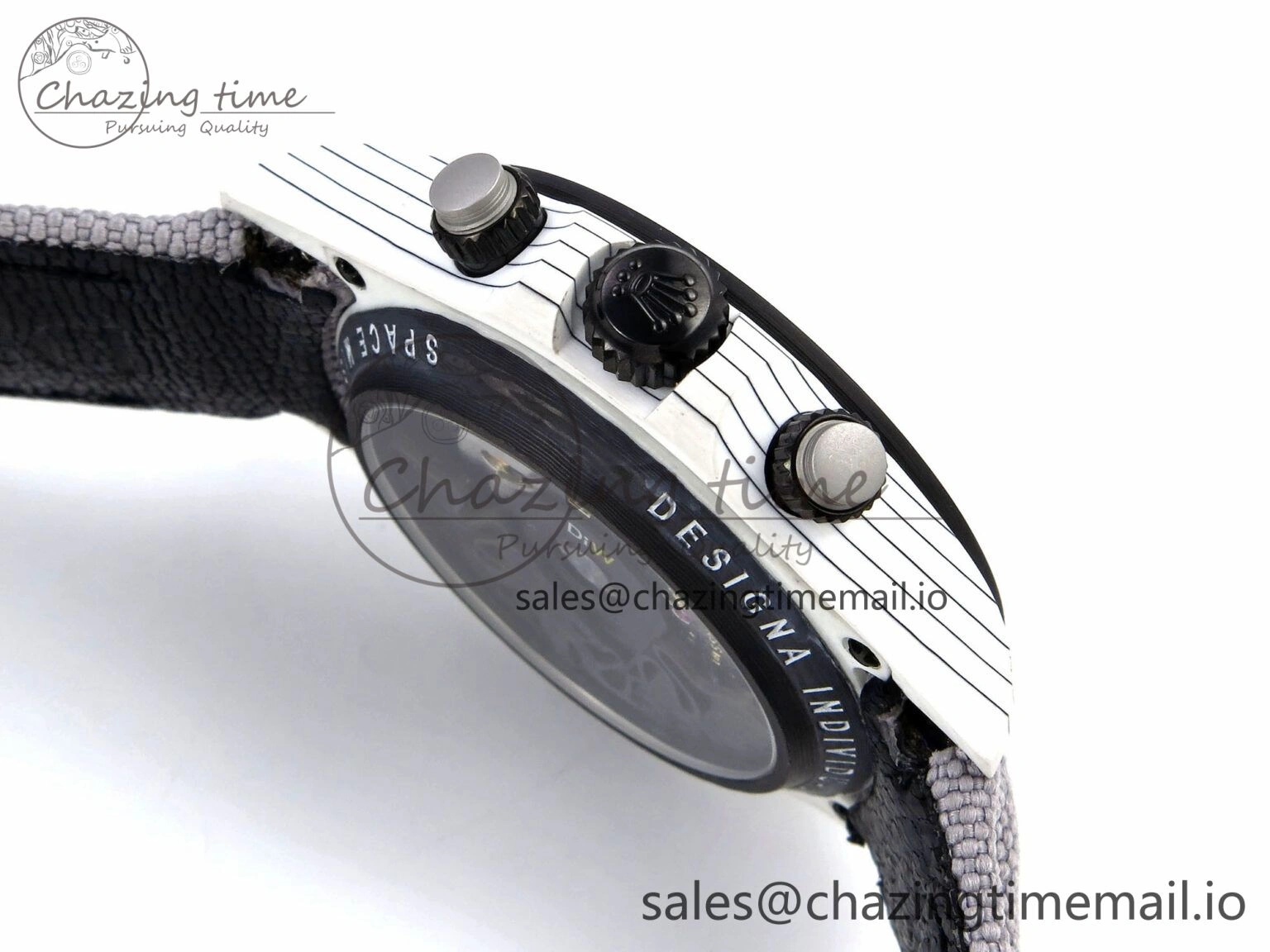 BestValue Daytona DIW Space Mission Gray Textured Dial on Gray Nylon Strap A4130 Clone 1279