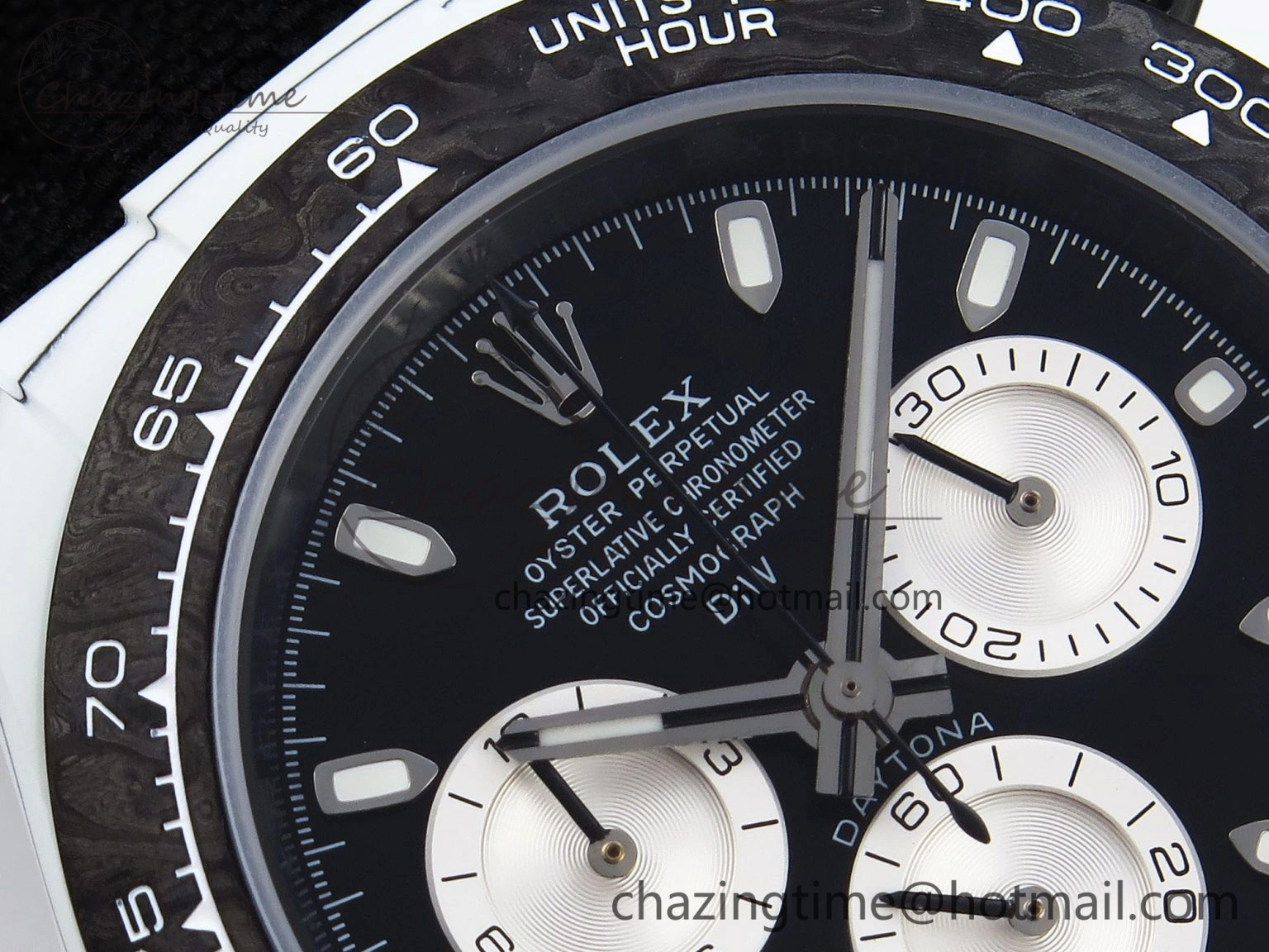 Daytona DIW White Carbon Case DIWF Edition Black White Dial on Black Nylon Strap A Seasonal 1843