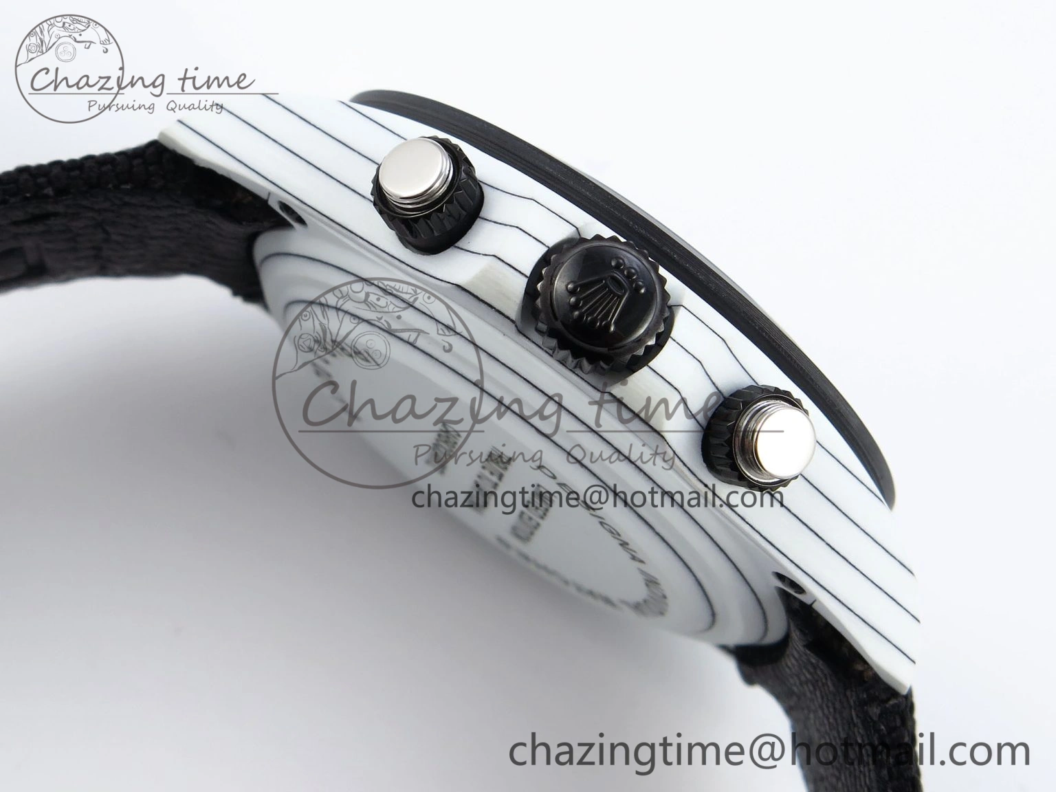 Daytona DIW White Carbon Case DIWF Edition Black White Dial on Black Nylon Strap A Seasonal 1843