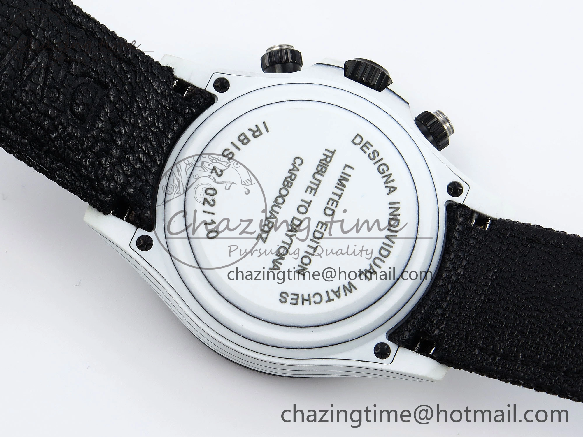 Daytona DIW White Carbon Case DIWF Edition Black White Dial on Black Nylon Strap A Seasonal 1843