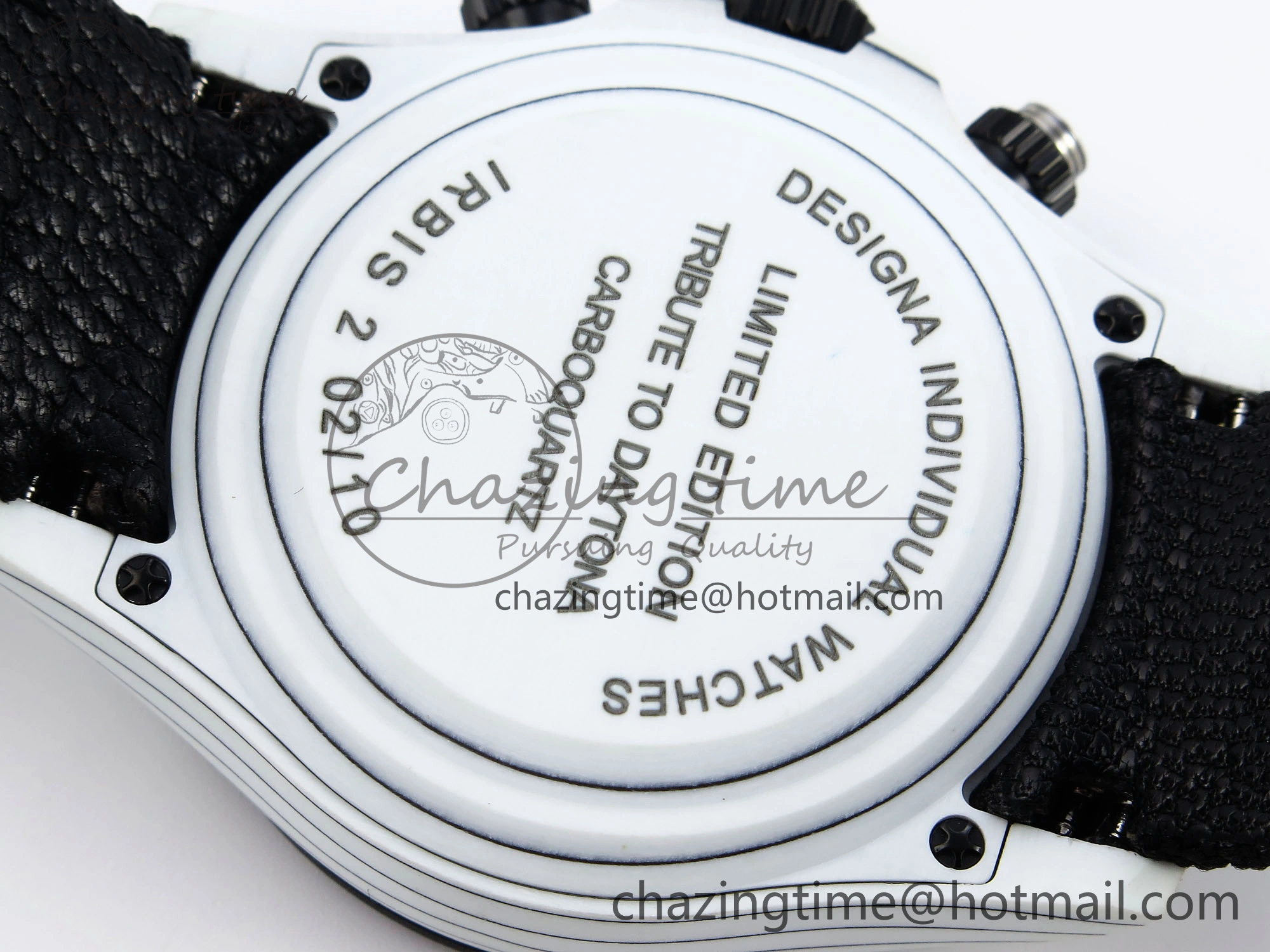 Daytona DIW White Carbon Case DIWF Edition Black White Dial on Black Nylon Strap A Seasonal 1843