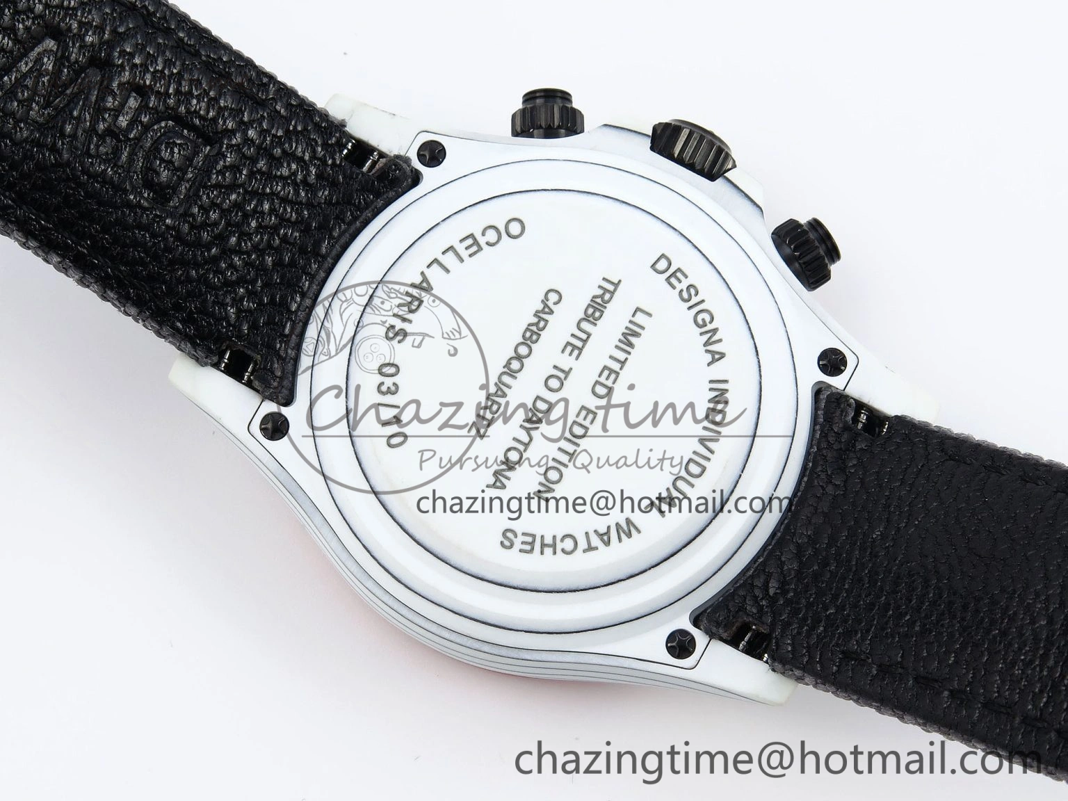 Daytona DIW White Carbon Case DIWF Edition Gray White Dial Orange Bezel on Gray Nylon Strap A EasyMatch 1844