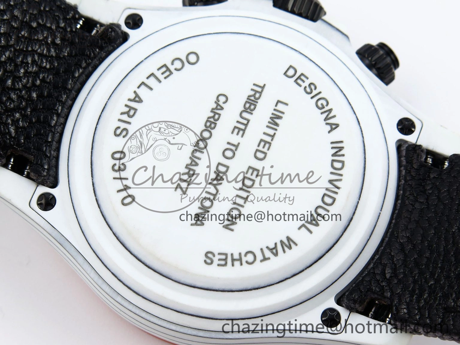 Daytona DIW White Carbon Case DIWF Edition Gray White Dial Orange Bezel on Gray Nylon Strap A EasyMatch 1844
