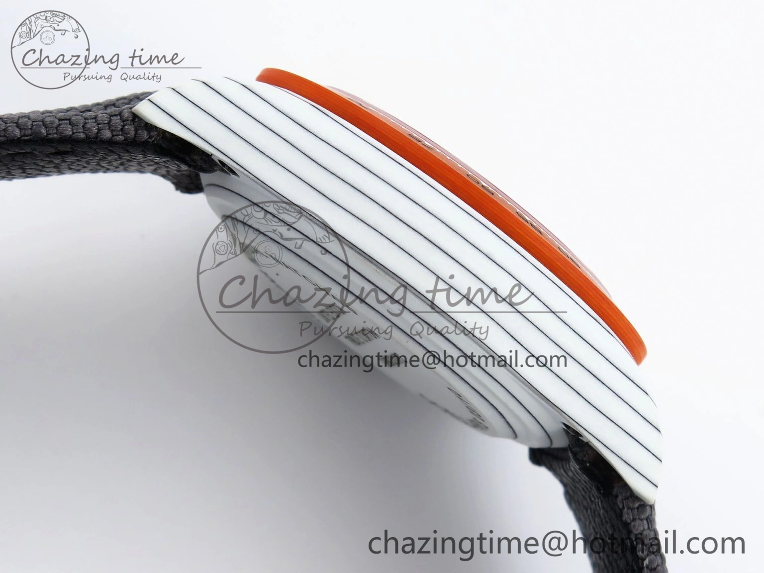 Daytona DIW White Carbon Case DIWF Edition Gray White Dial Orange Bezel on Gray Nylon Strap A EasyMatch 1844