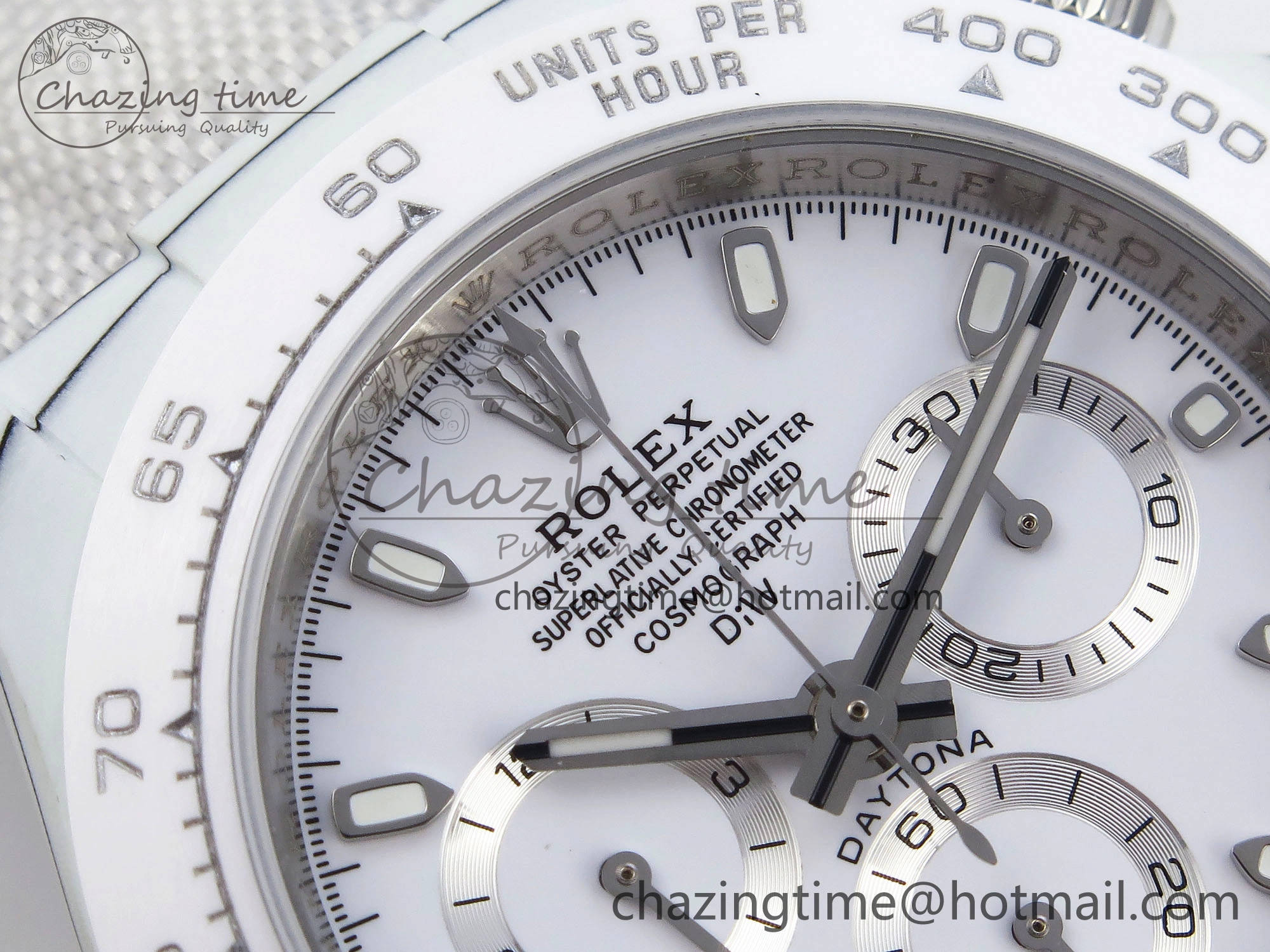 Daytona DIW White Carbon Case DIWF Edition White Dial Ceramic Bezel on White Nylon Strap A UrbanChic 1841