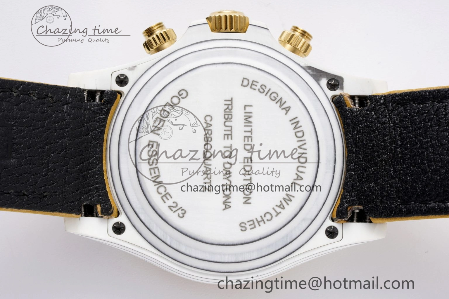 Colorful Daytona DIW White Carbon Case YG Bezel DIWF Edition YG Dial on Brown Leather Strap A 2001