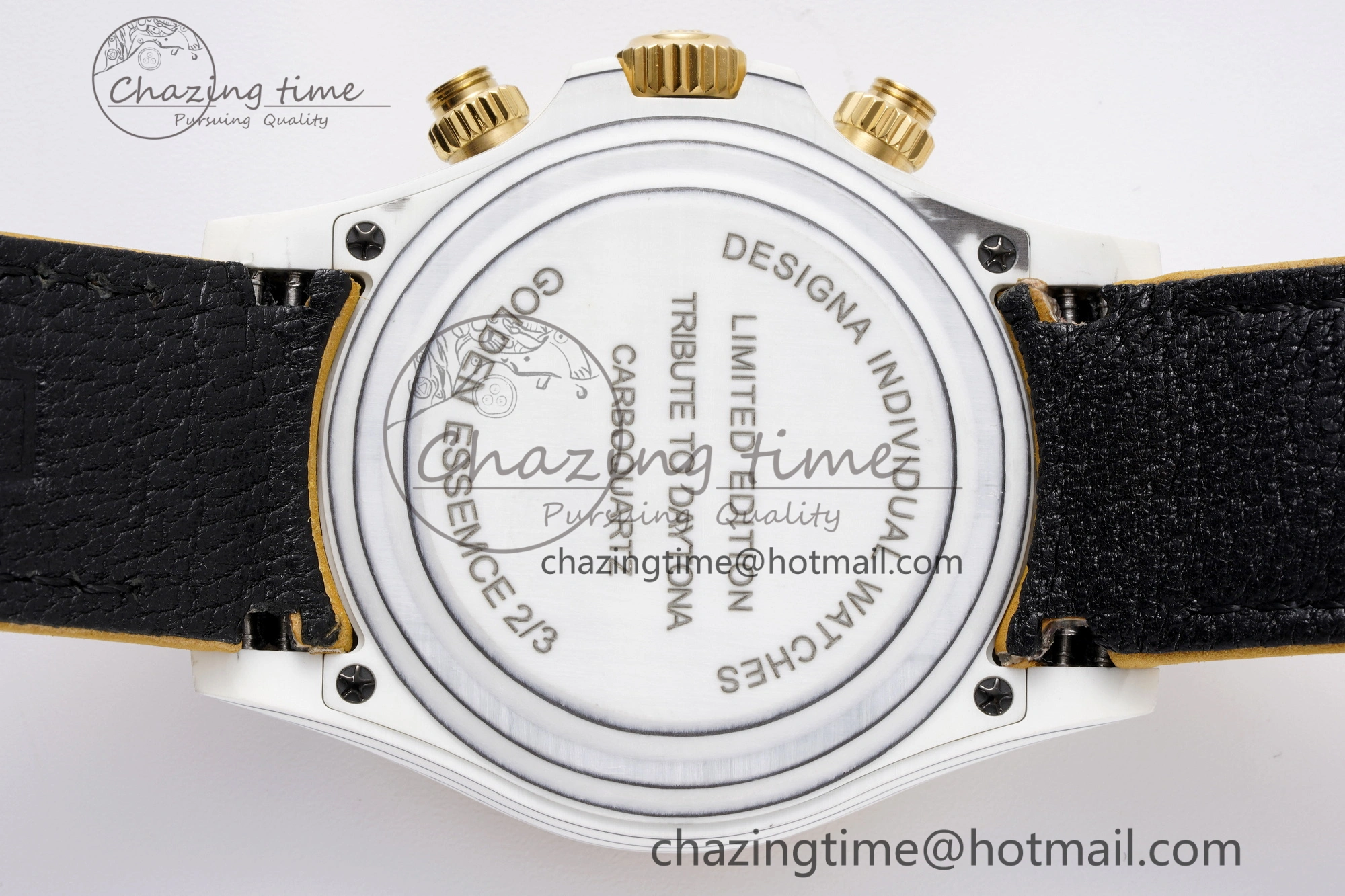 Colorful Daytona DIW White Carbon Case YG Bezel DIWF Edition YG Dial on Brown Leather Strap A 2001