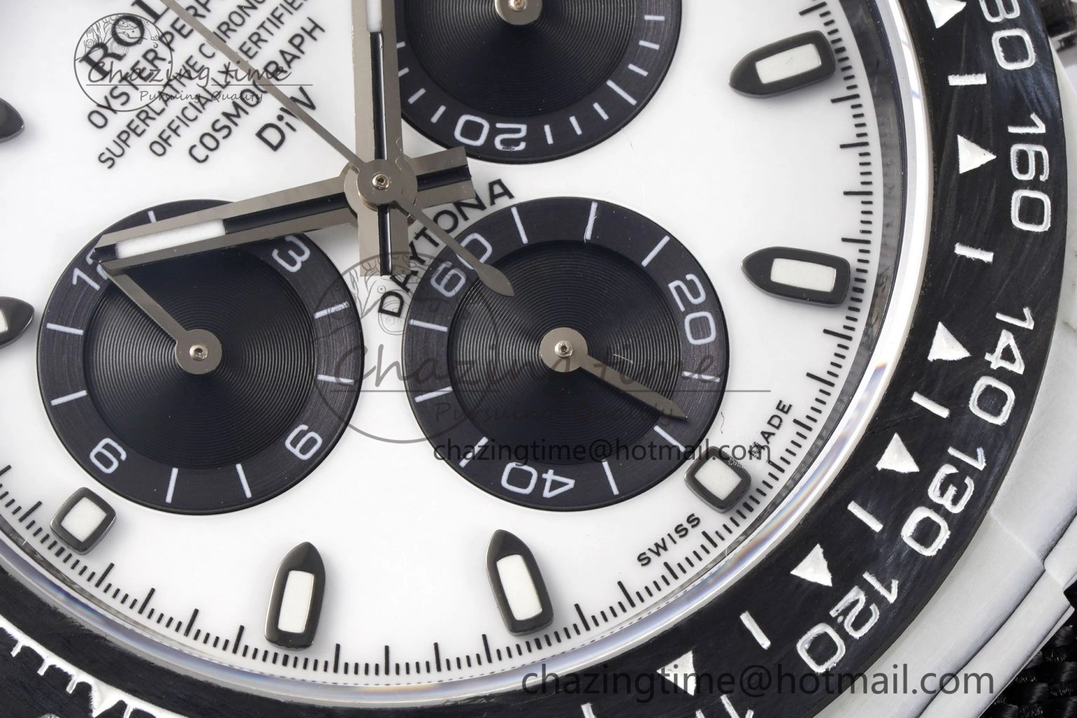 Upgraded Daytona DIW White Carbon Case and Bezel Noob Best Edition White Black Dial on Black Nylon Strap SA 1971