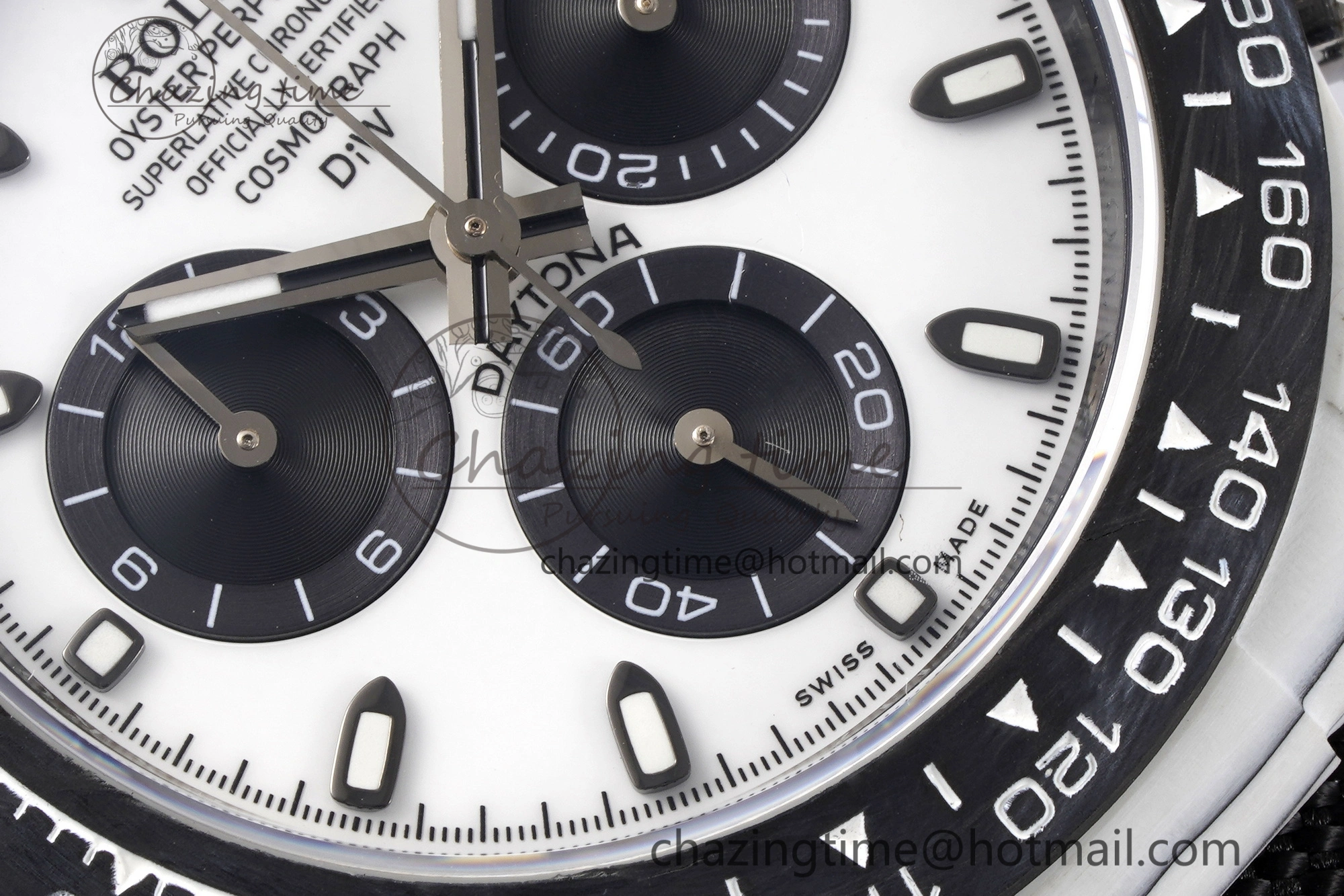 Upgraded Daytona DIW White Carbon Case and Bezel Noob Best Edition White Black Dial on Black Nylon Strap SA 1971