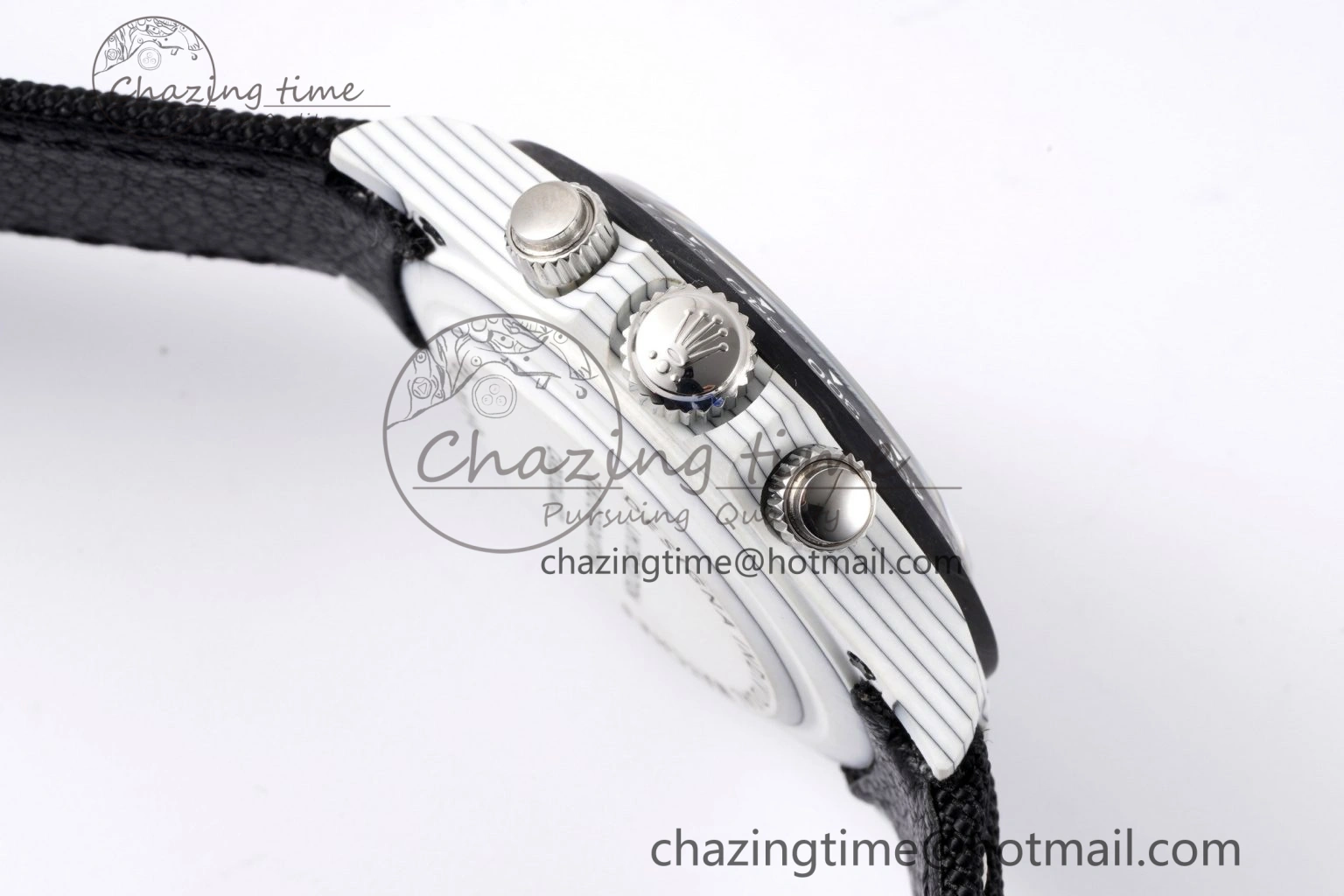 Upgraded Daytona DIW White Carbon Case and Bezel Noob Best Edition White Black Dial on Black Nylon Strap SA 1971