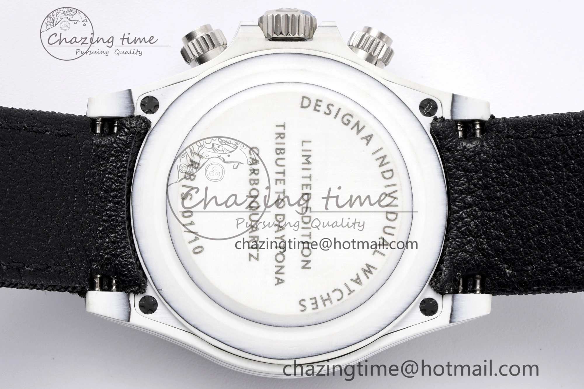 Upgraded Daytona DIW White Carbon Case and Bezel Noob Best Edition White Black Dial on Black Nylon Strap SA 1971