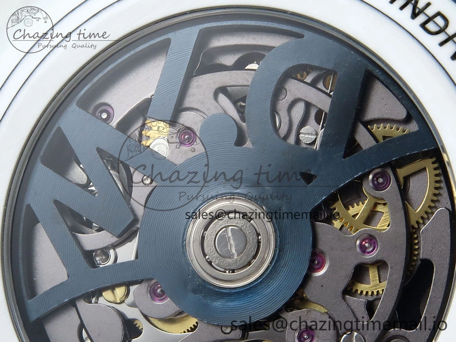 Stretchable Daytona DIW White Carbon DIWF Best Edition Skeleton Dial on Blue Nylon Strap DD 460
