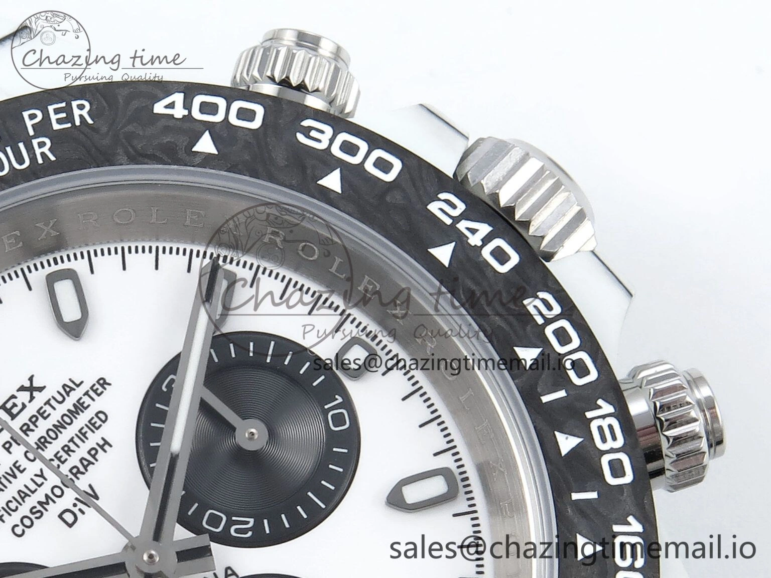 Sporty Daytona DIW White Carbon DIWF Best Edition White Black Dial on Black Nylon Strap DD 495