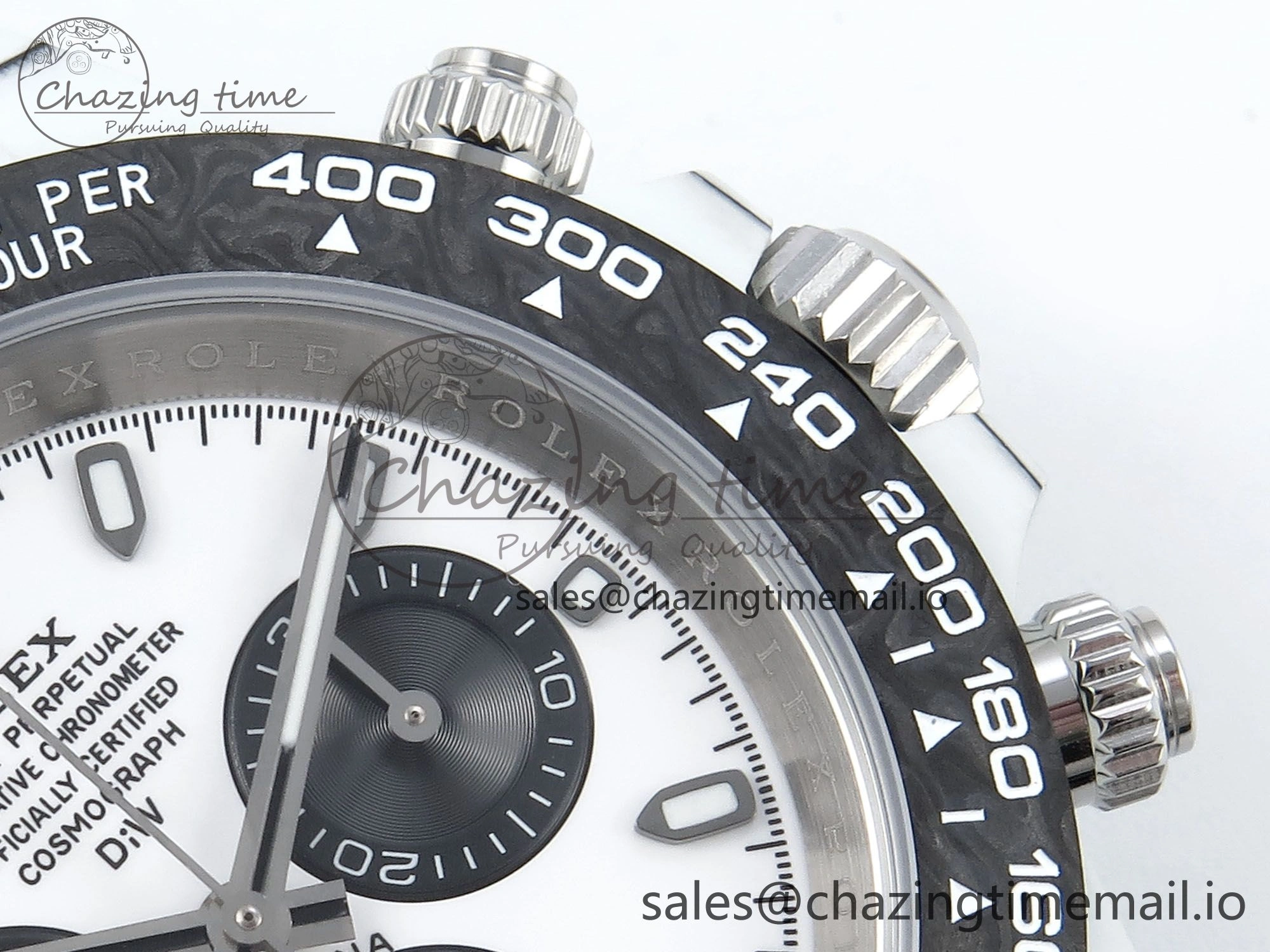 Sporty Daytona DIW White Carbon DIWF Best Edition White Black Dial on Black Nylon Strap DD 495
