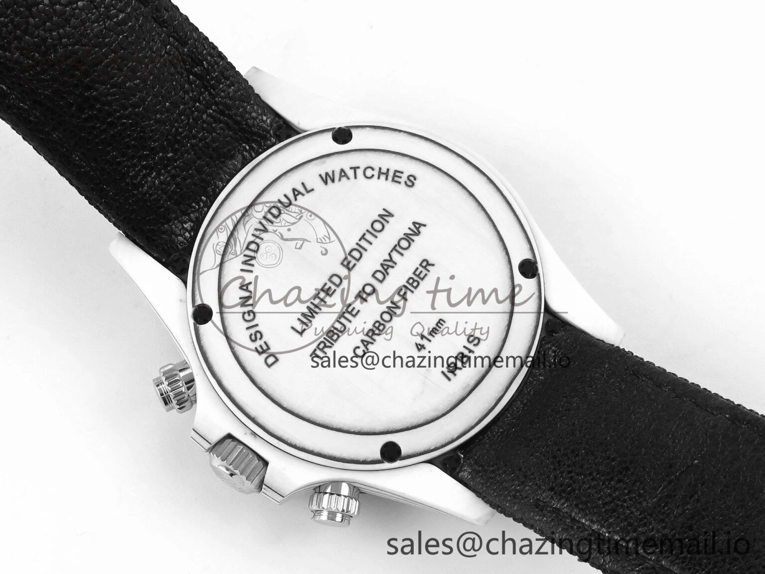 Sporty Daytona DIW White Carbon DIWF Best Edition White Black Dial on Black Nylon Strap DD 495