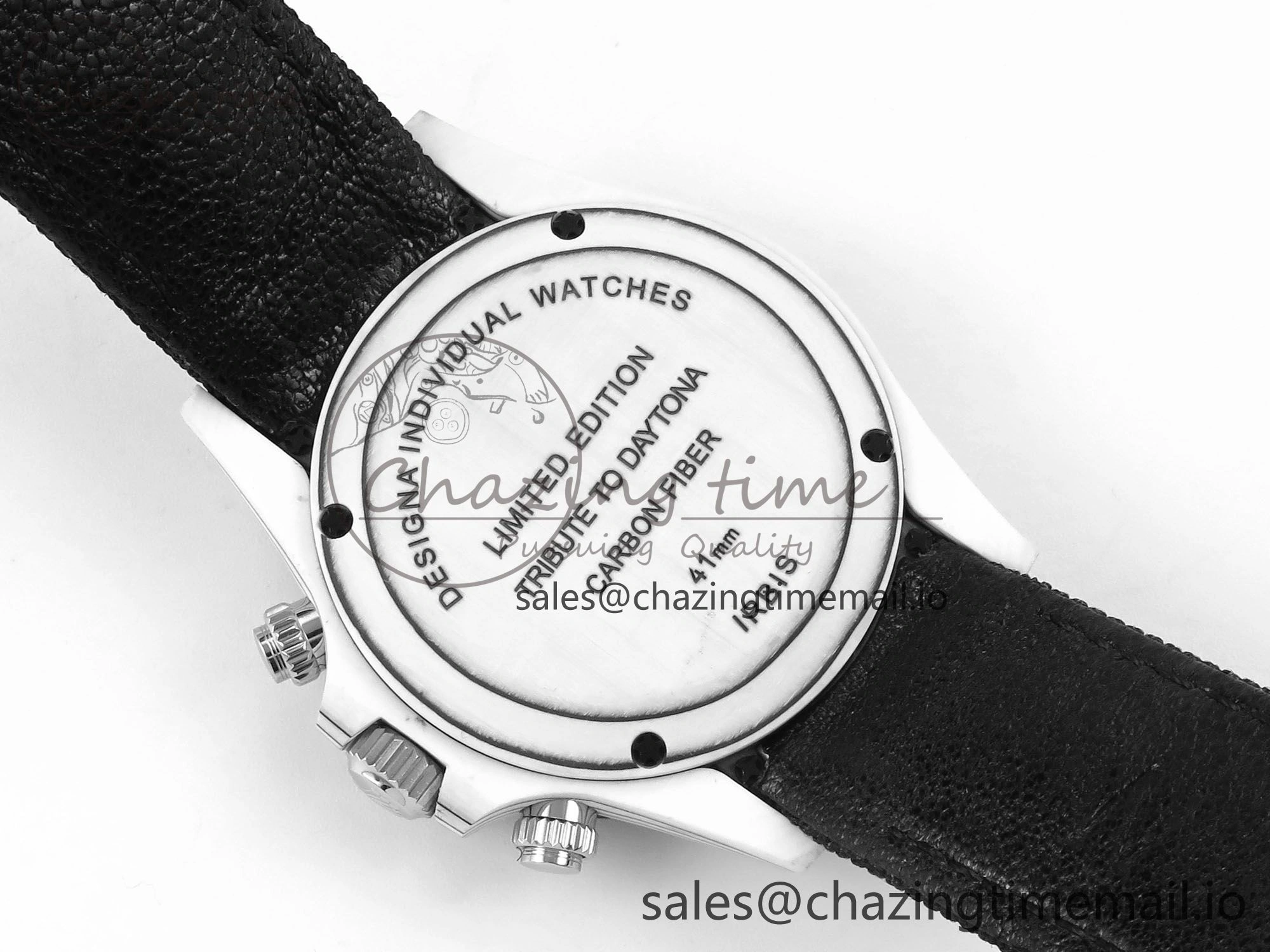 Sporty Daytona DIW White Carbon DIWF Best Edition White Black Dial on Black Nylon Strap DD 495