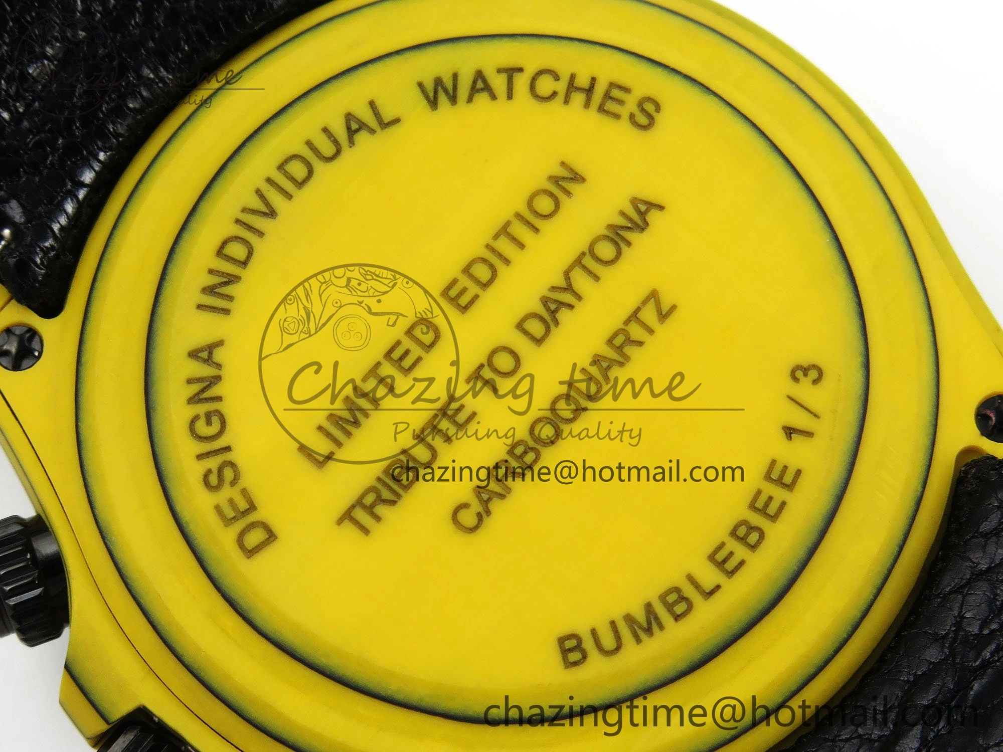 Daytona DIW Yellow Carbon Case DIWF Edition Black White Dial on Black Nylon Strap A FlexibleFit 1662