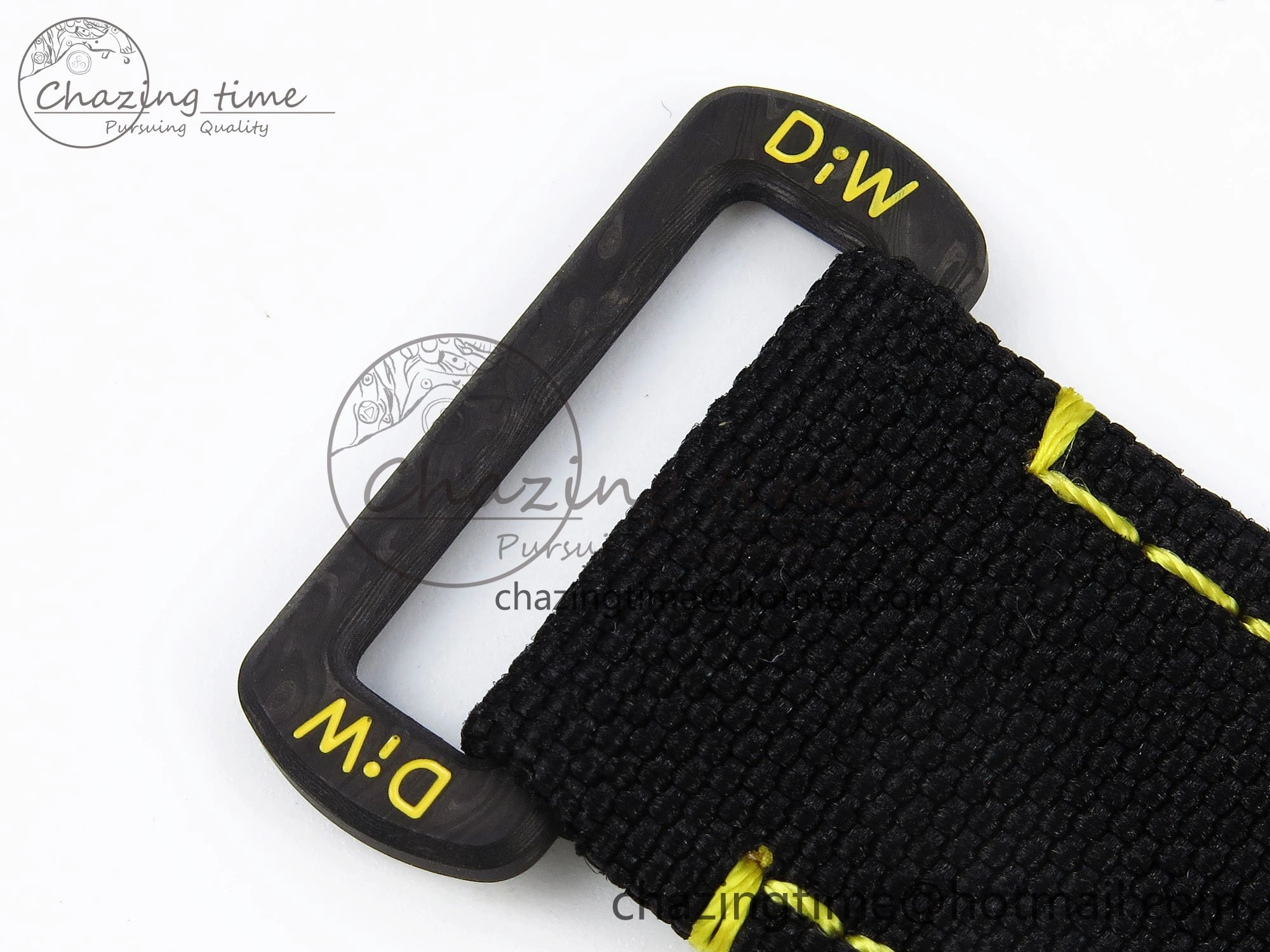 Daytona DIW Yellow Carbon Case DIWF Edition Black White Dial on Black Nylon Strap A FlexibleFit 1662